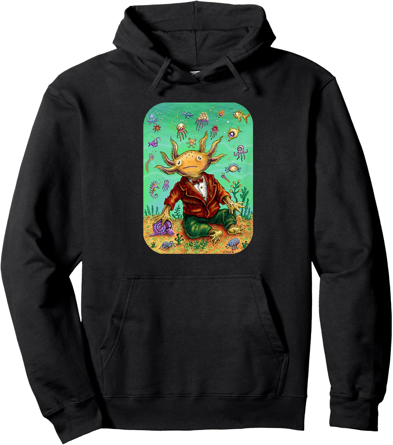 Lil Axolotl - by Emek Artman Hoodie - Hoodie | Black