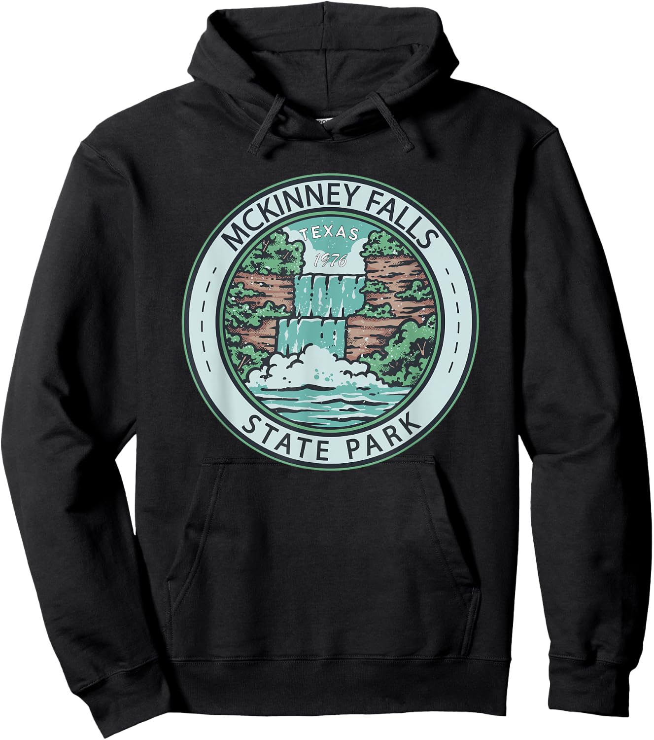 McKinney Falls State Park Texas Badge Vintage Hoodie - Hoodie | Black