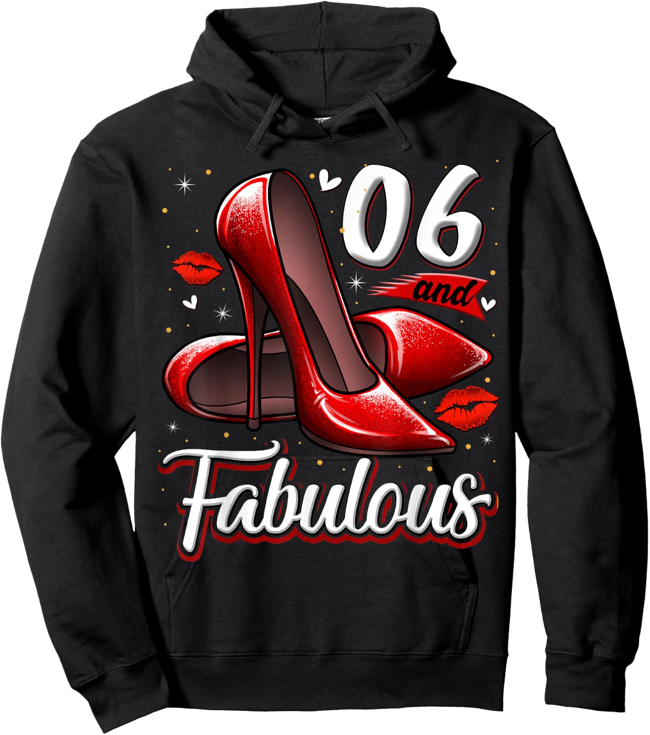 6 and Fabulous High Heels Stepping Into My 6th Birthday Hoodie - Hoodie | Black