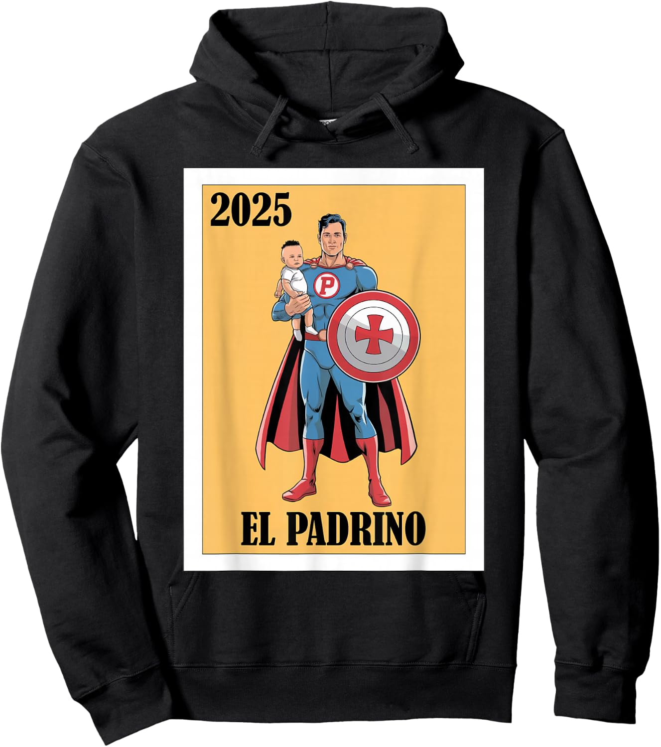 Funny Mexican Baptism Padrino Proposal 2025 - El Padrino Hoodie - Hoodie | Black