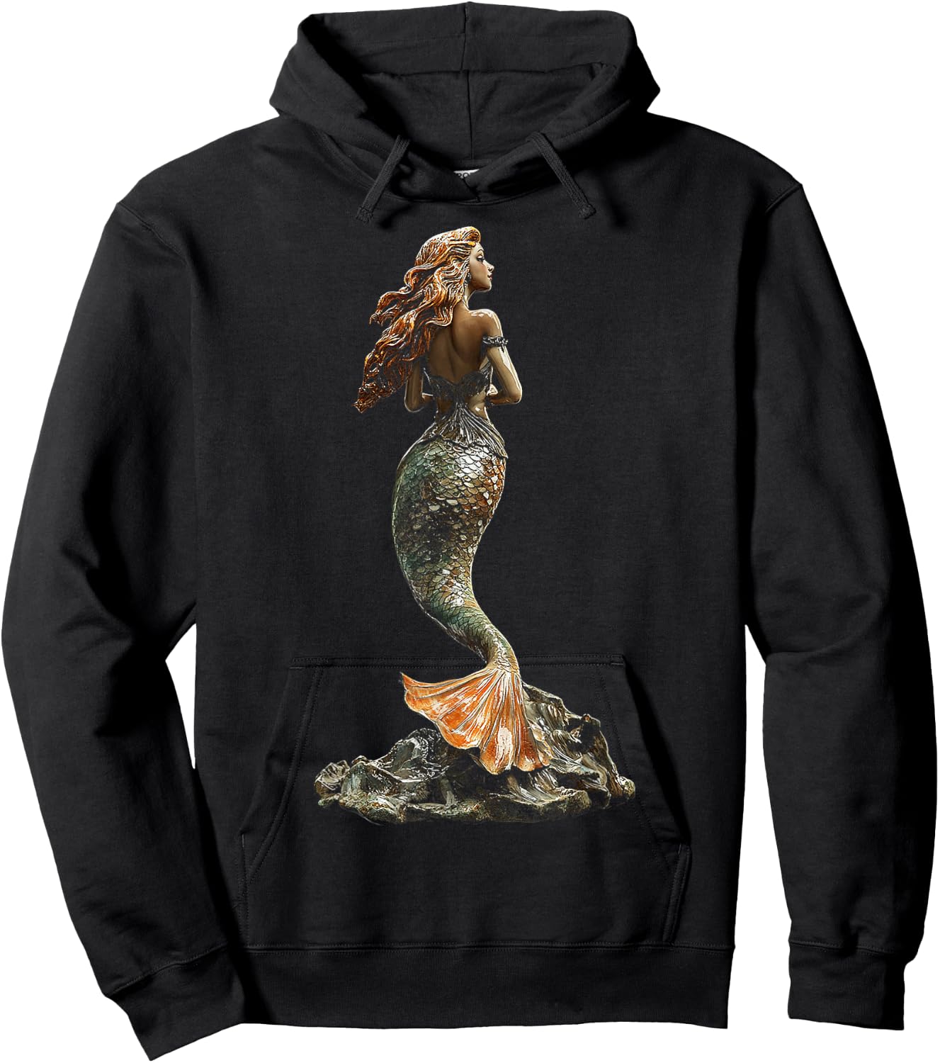 Mermaid Mythical Motif Fantasy Art Mermaid Hoodie - Hoodie | Black