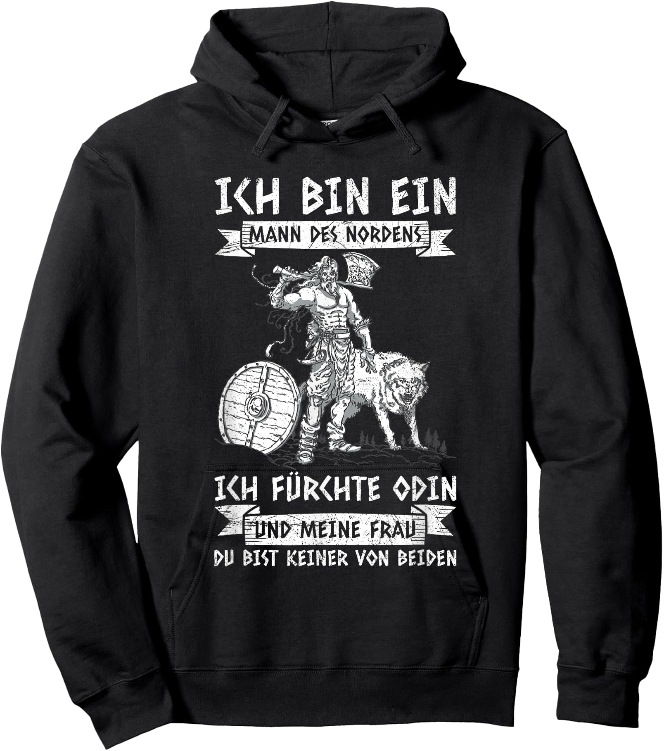 Men's Viking Ich Bin Ein Mann Des Nordens NordMEN , black, s Hoodie - Hoodie | Black