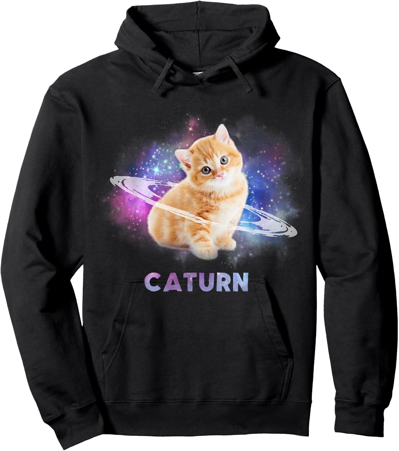 Cat in space caturn Women Girls Kids Hoodie - Hoodie | Black