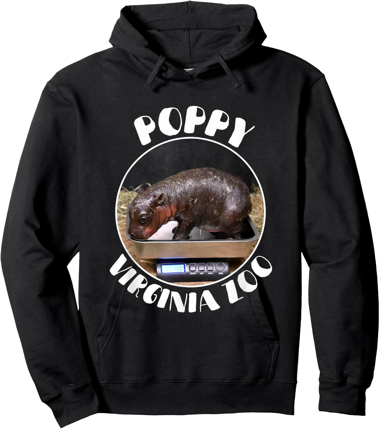 Poppy Virginia Zoo Pygmy - The Cute Baby Hippo Hoodie - Hoodie | Black