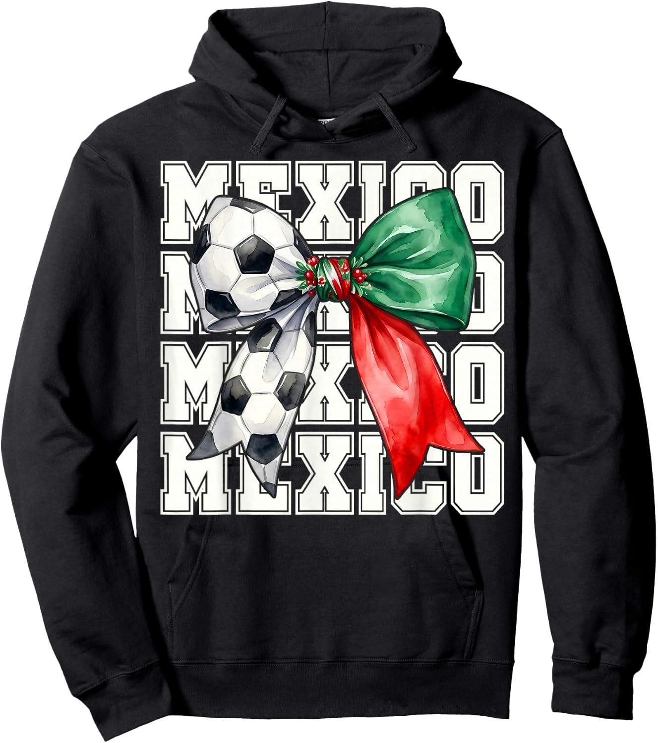 Mexico Coquette Bow Mexican Flag Vintage Pride Men Women Kid Hoodie - Hoodie | Black