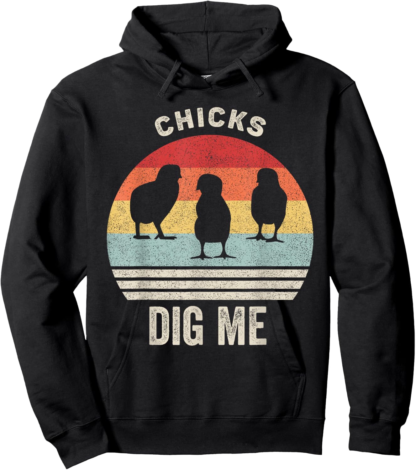 Retro Chicks Dig Me Shirt Funny Easter Gift Vintage Hoodie - Hoodie | Black
