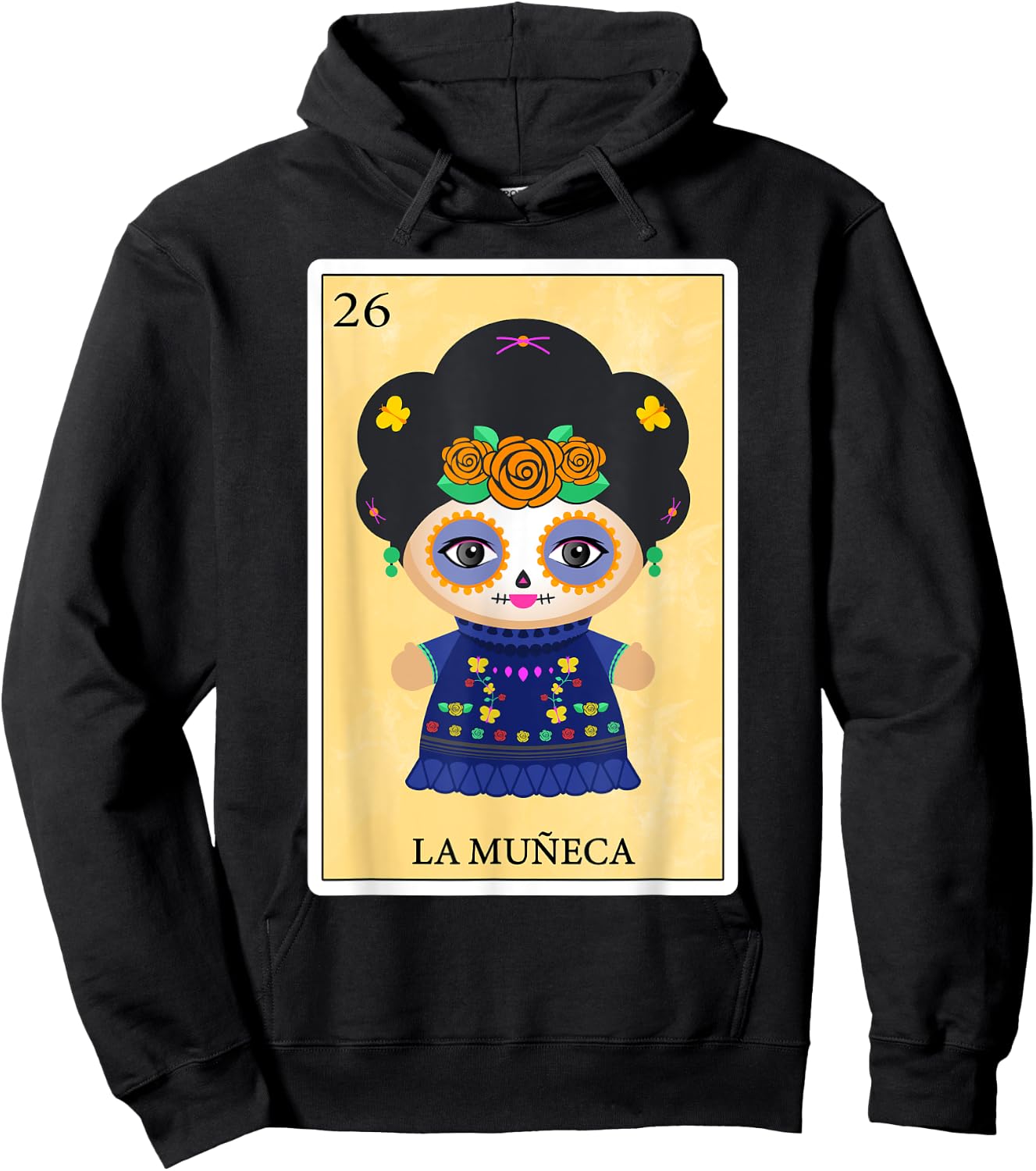 Funny Spanish-Mexican Bingo Gifts - La Muñeca Hoodie - Hoodie | Black