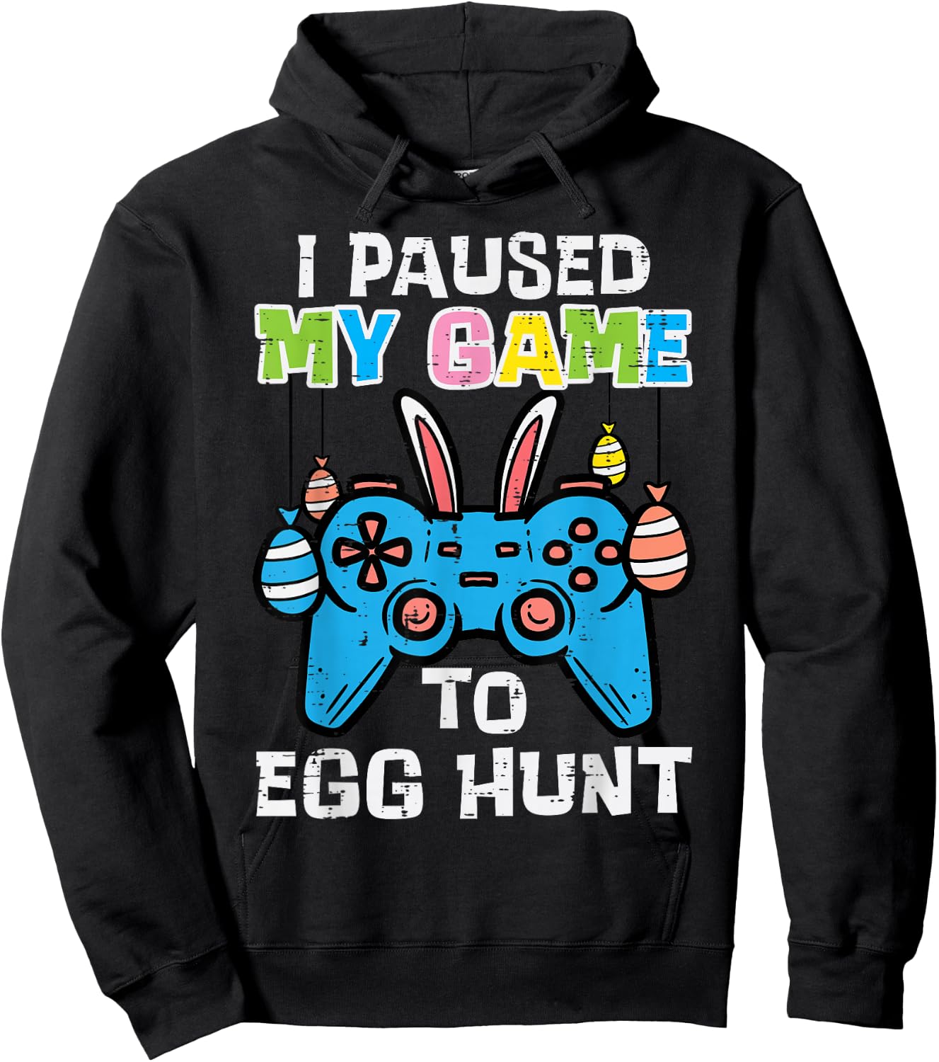 Paused My Game Egg Hunt Easter Gamer Boys Kid Men Youth Teen Hoodie - Hoodie | Black