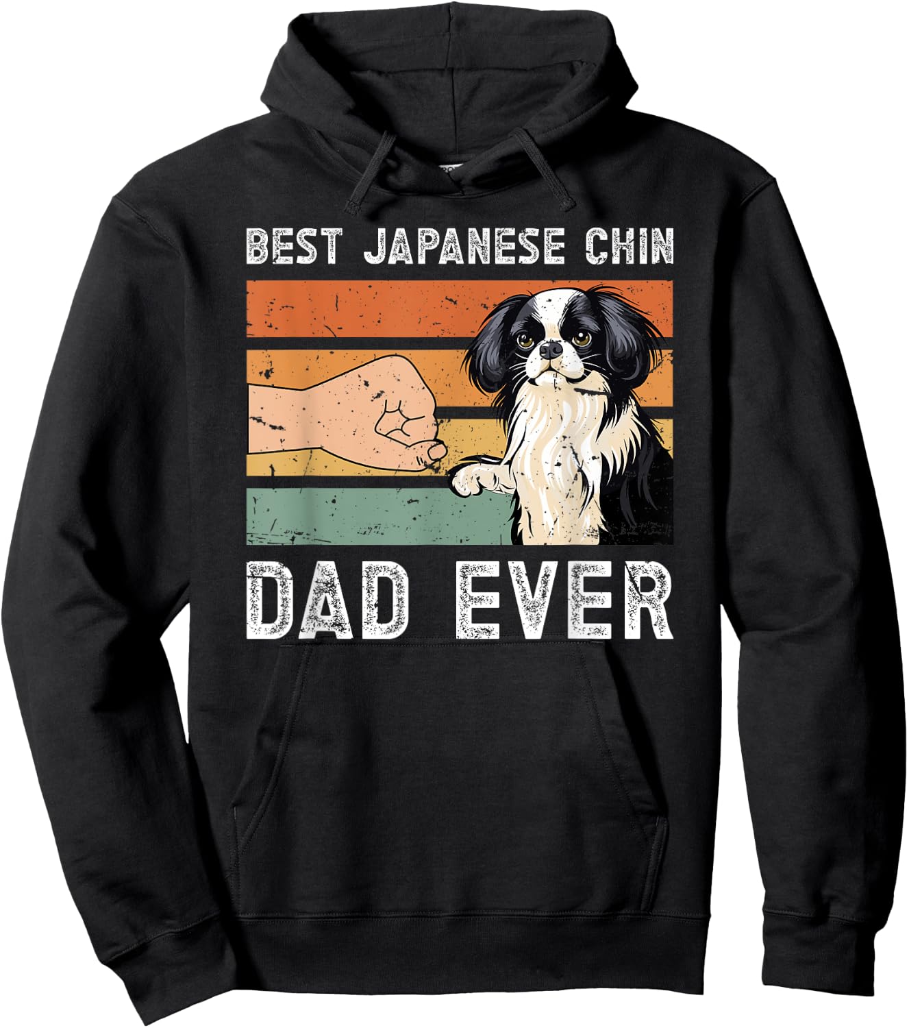 Best Japanese Chin Dad Ever Japanese Chin Owner Hoodie - Hoodie | Black