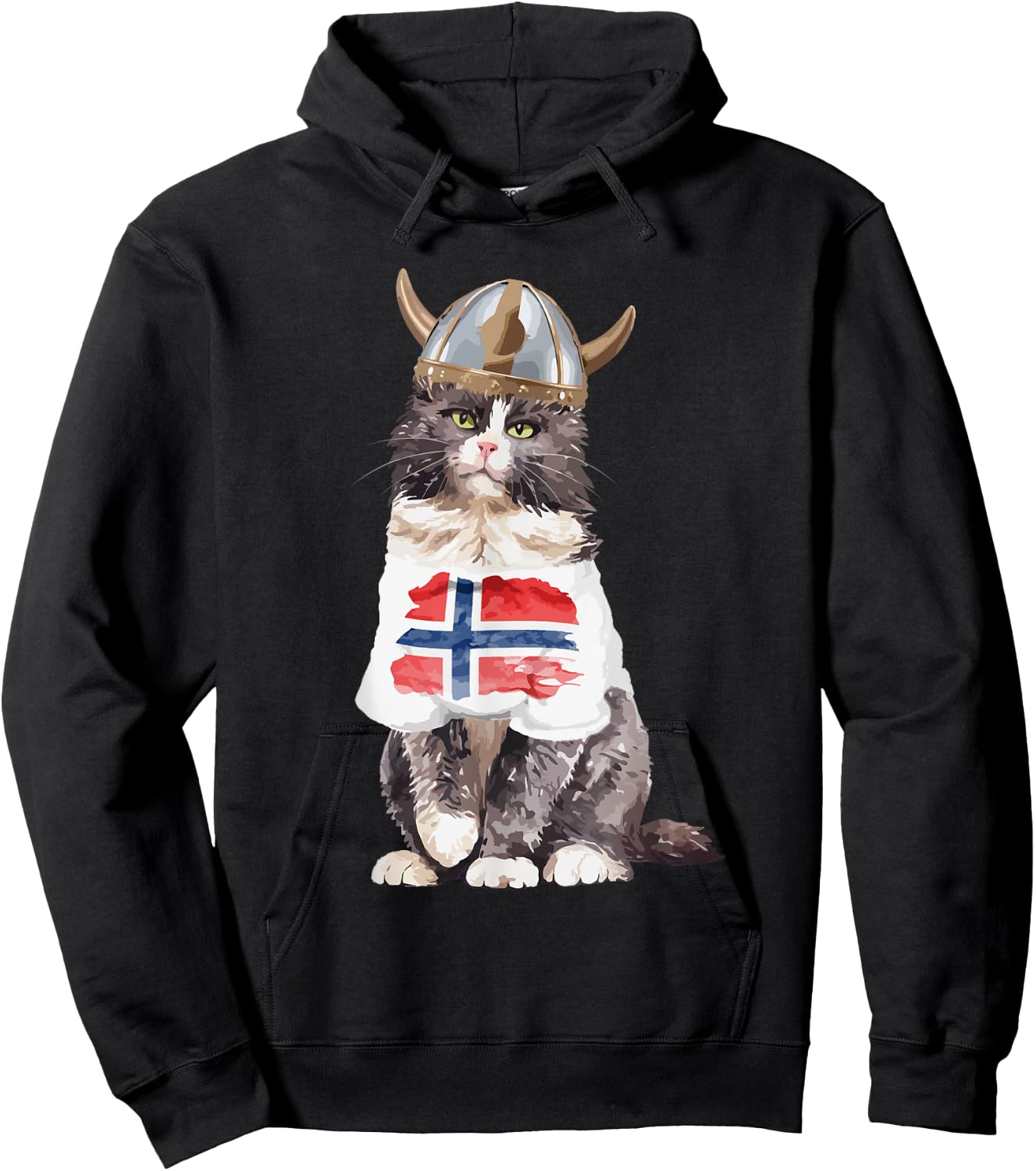 Norwegian Forest Cat Norway Flag Hoodie - Hoodie | Black