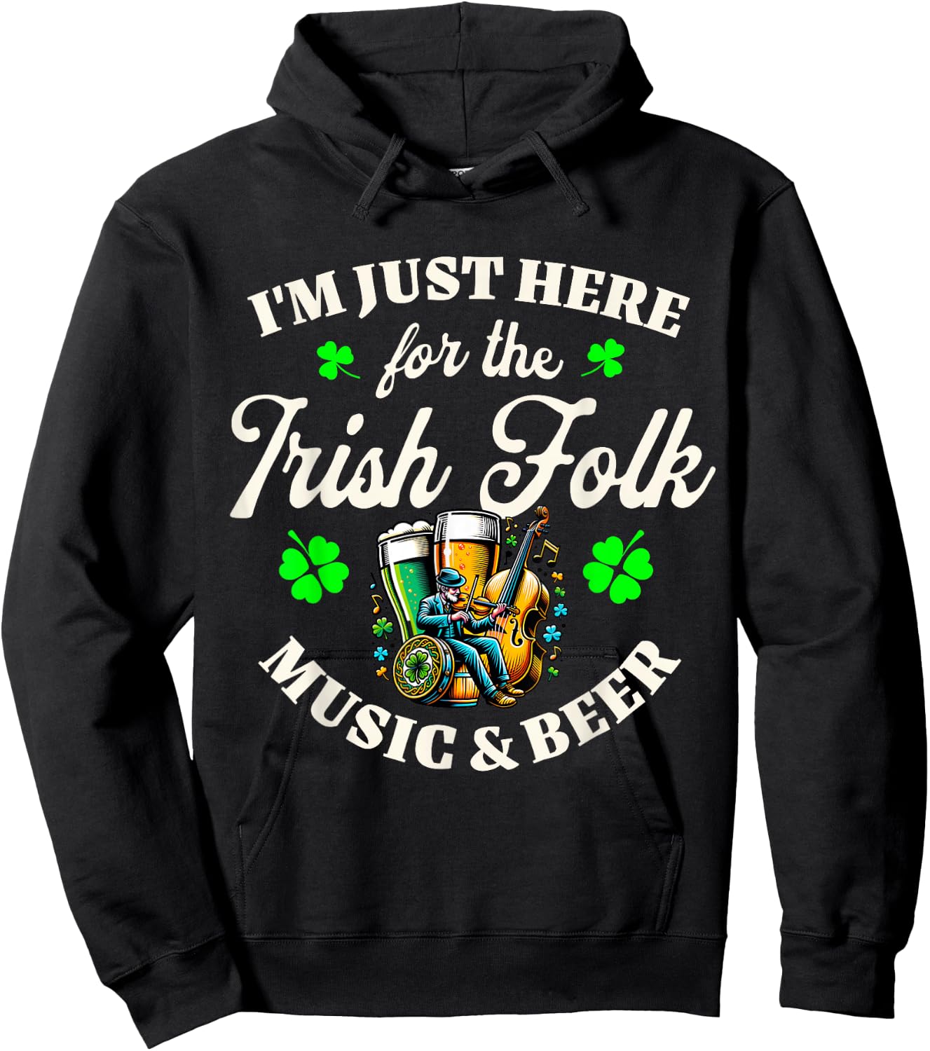 Saint Patricks Day Irish Folk Music , black Hoodie - Hoodie | Black