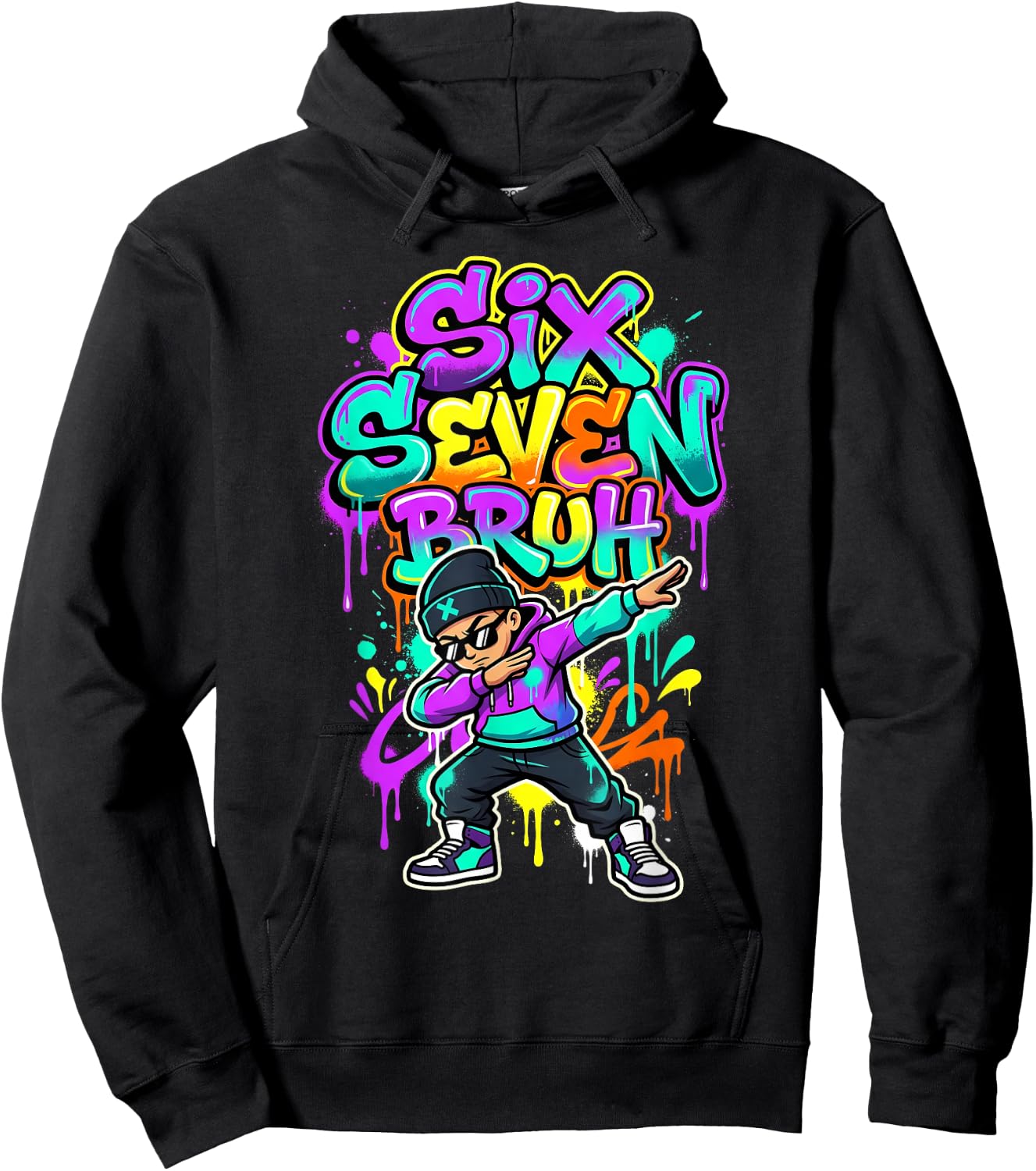 Six Seven 67 Schule Gen Alpha Slang Meme Hoodie - Hoodie | Black