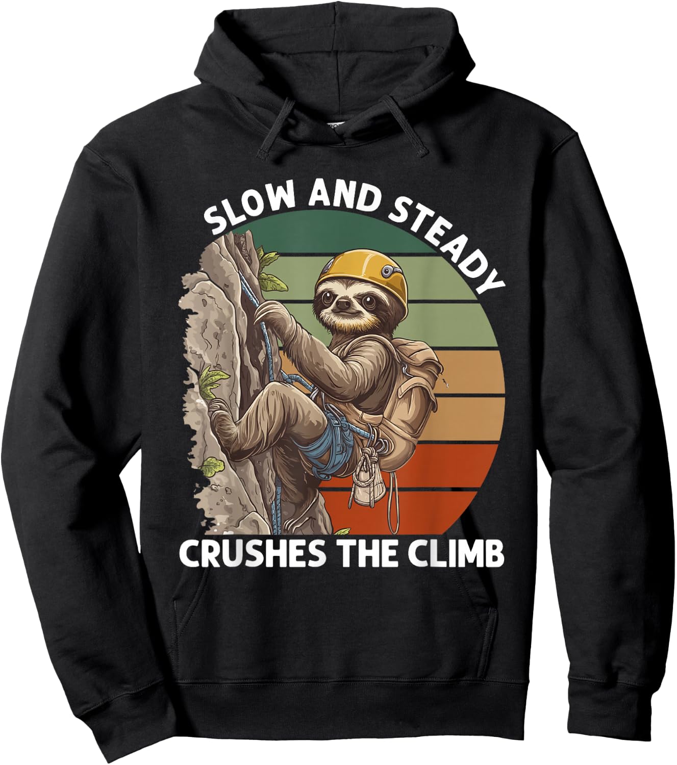 Bouldering Slow And Steady Sloth Rock Climbing Hoodie - Hoodie | Black