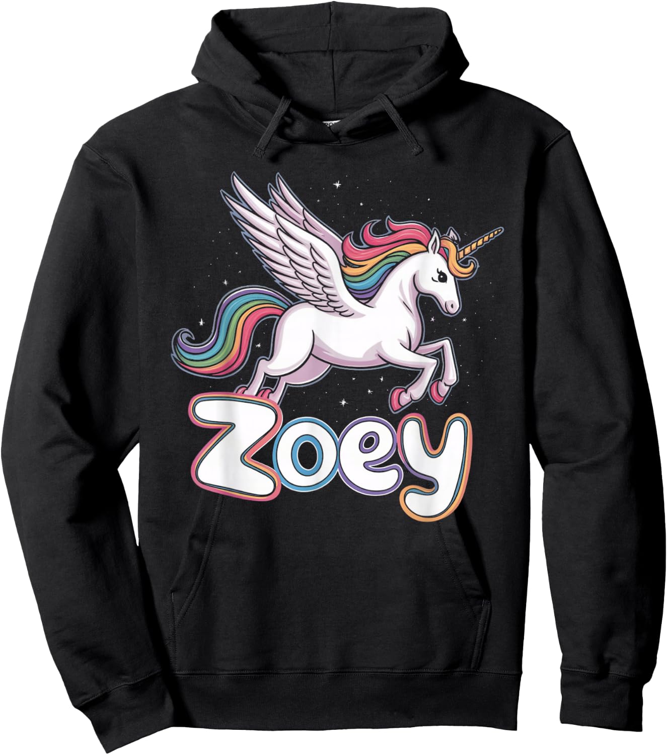 Magical Zoey Unicorn Girl First Name Design Hoodie - Hoodie | Black