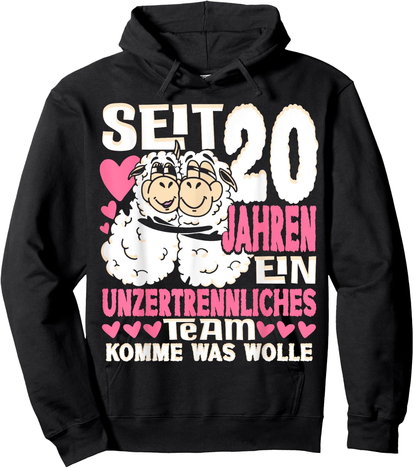 Porzellanhochzeit 20 Jahre Verheiratet Hochzeitstag Hoodie - Hoodie | Black