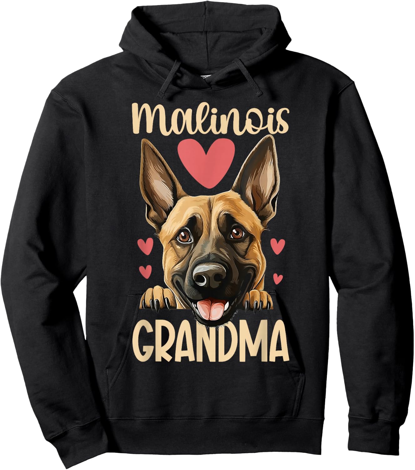 Malinois Grandma Of A Belgian Malinois Grandmother Hoodie - Hoodie | Black