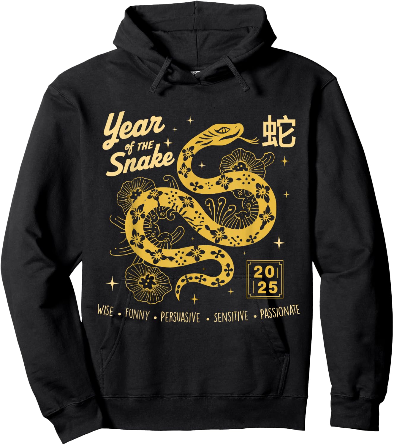 Happy Lunar Chinese New Year Of The Snake 2025 Zodiac Women Hoodie - Hoodie | Black