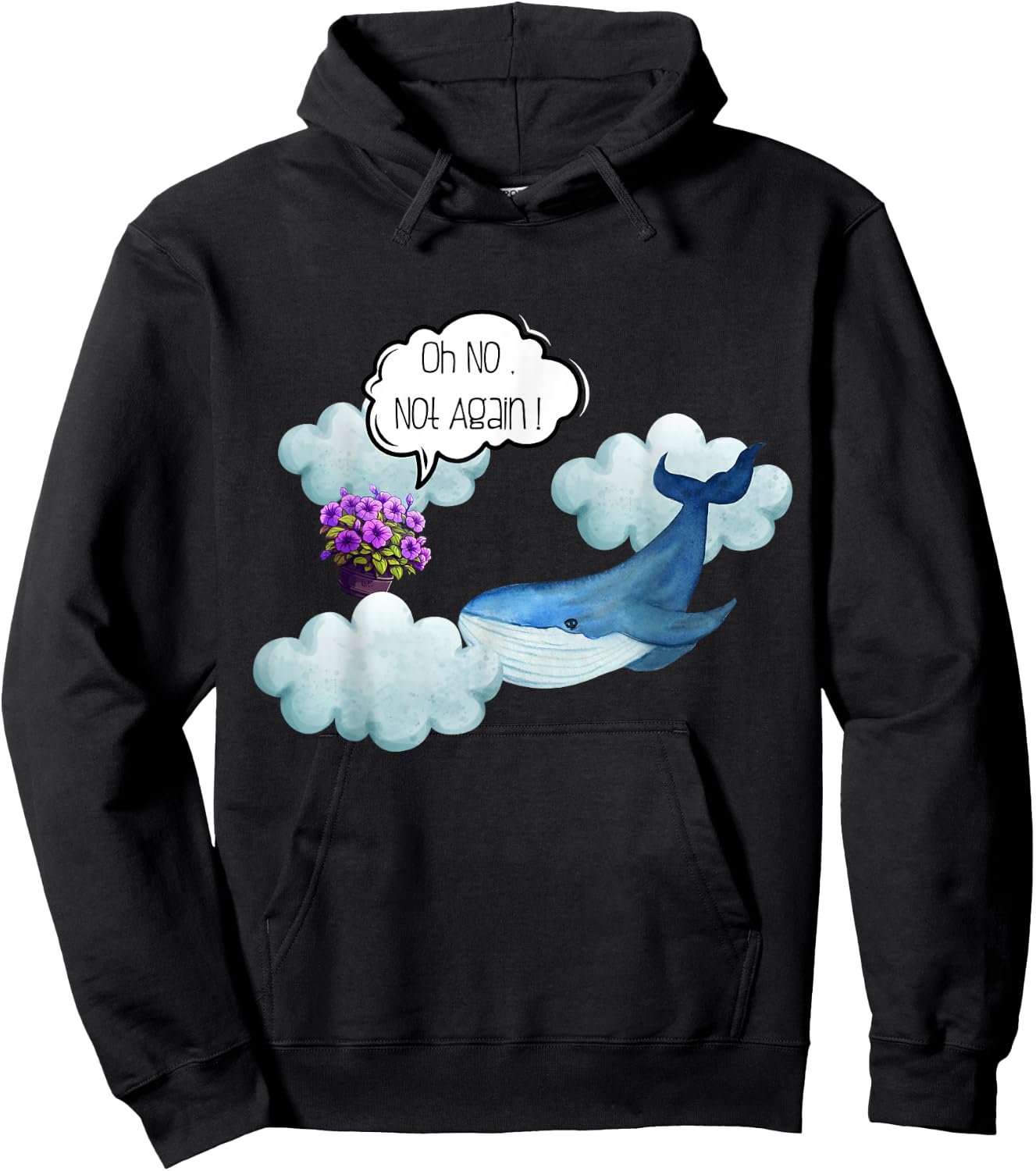 Oh No Not Again Funny Whale and Petunia Awsome Hoodie - Hoodie | Black