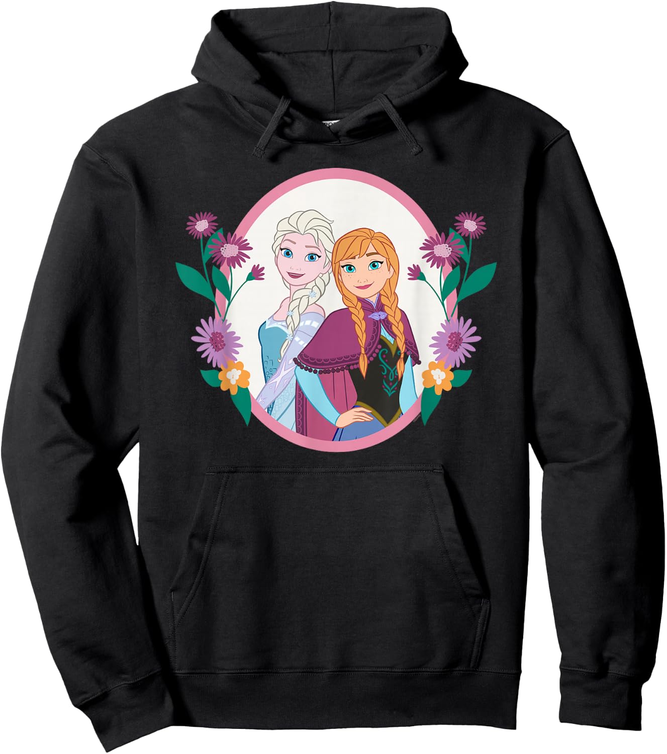 Disney Princess Frozen Elsa and Anna Easter Spring Flowers Hoodie - Hoodie | Black