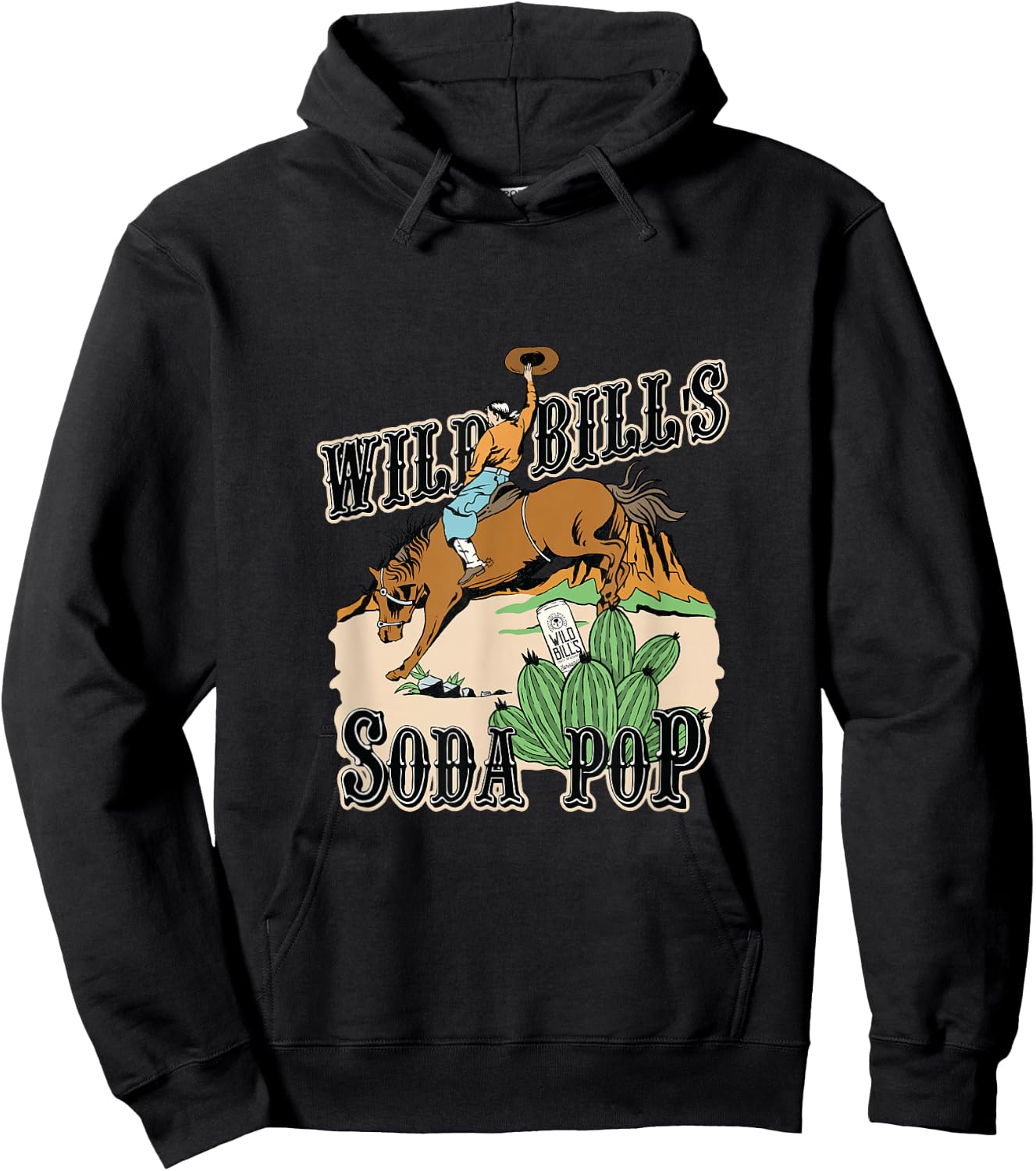 Buckin' Bronco Desert: Wild Bill's Classic Sarsaparilla Hoodie - Hoodie | Black