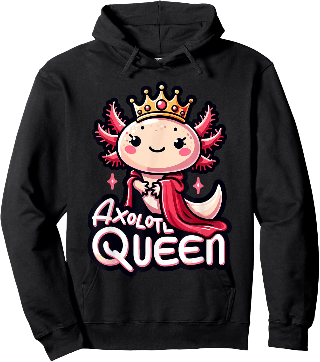 Axolotl Queen | Girls Axolotl Lover Design | Axolotl Hoodie - Hoodie | Black