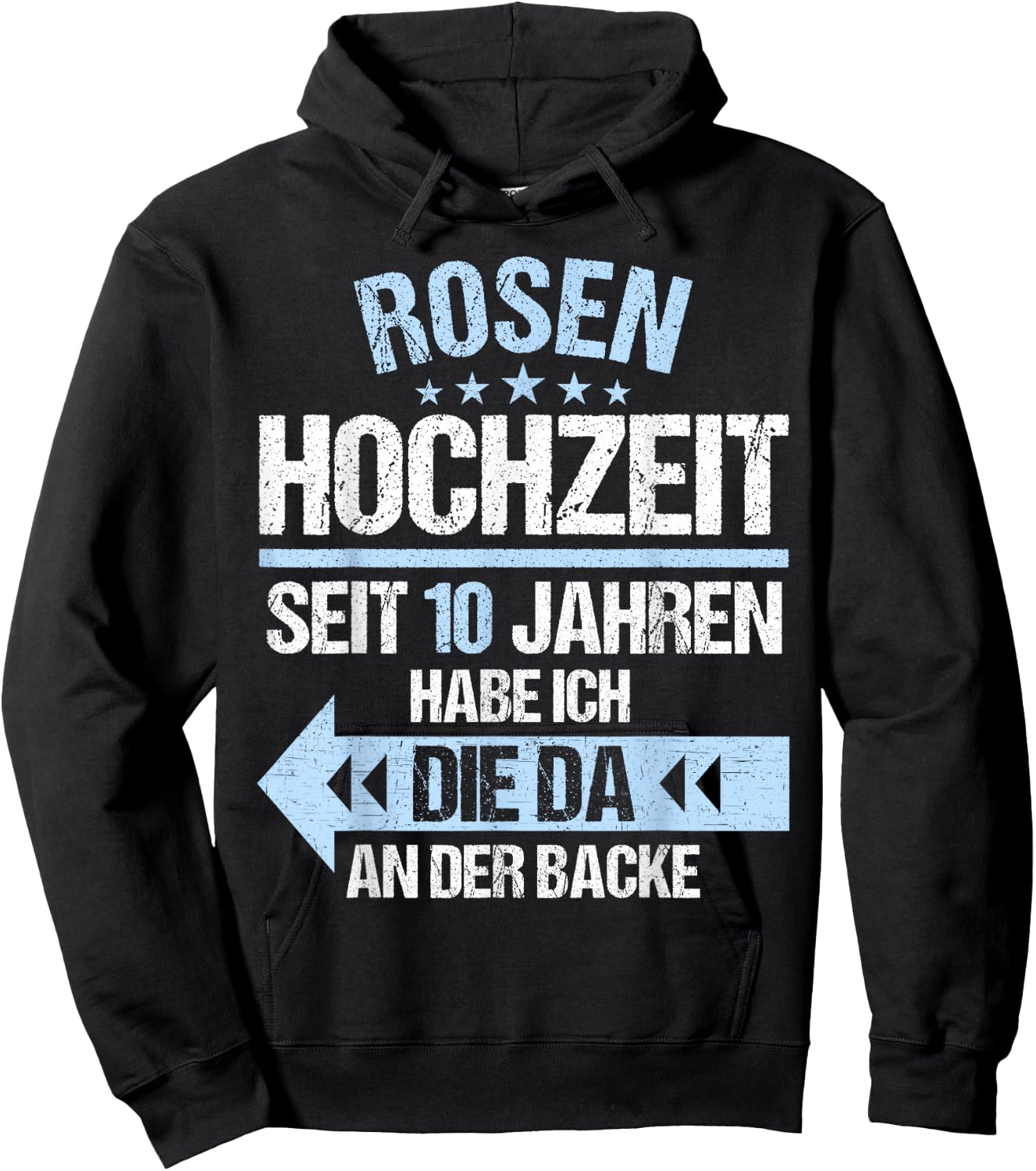 10 Jahre verheiratet Rosen Hochzeit 10.Hochzeitstag Hoodie - Hoodie | Black