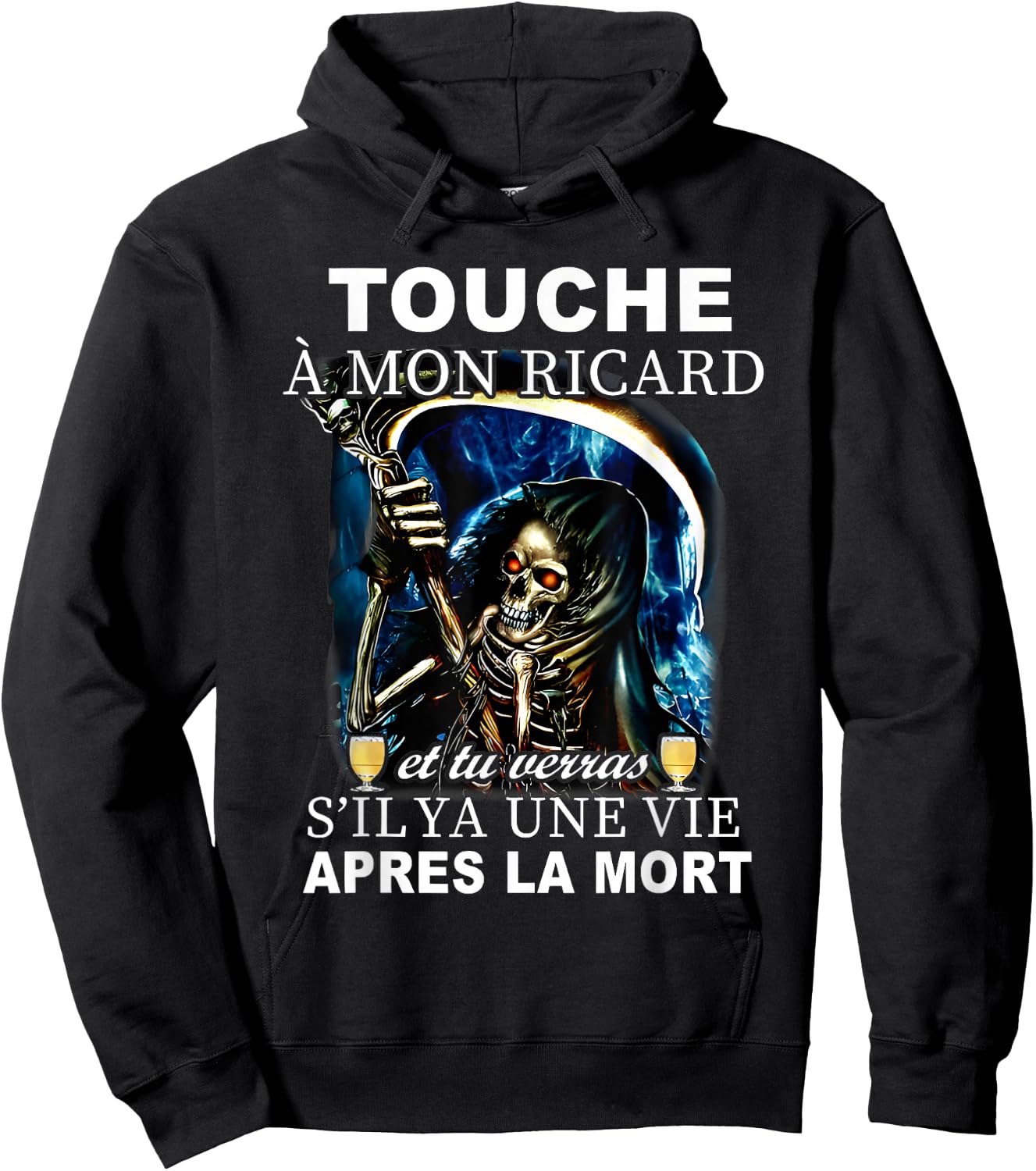 touch my ricard and you'll see if there's a life after the , Black, S Hoodie - Hoodie | Black