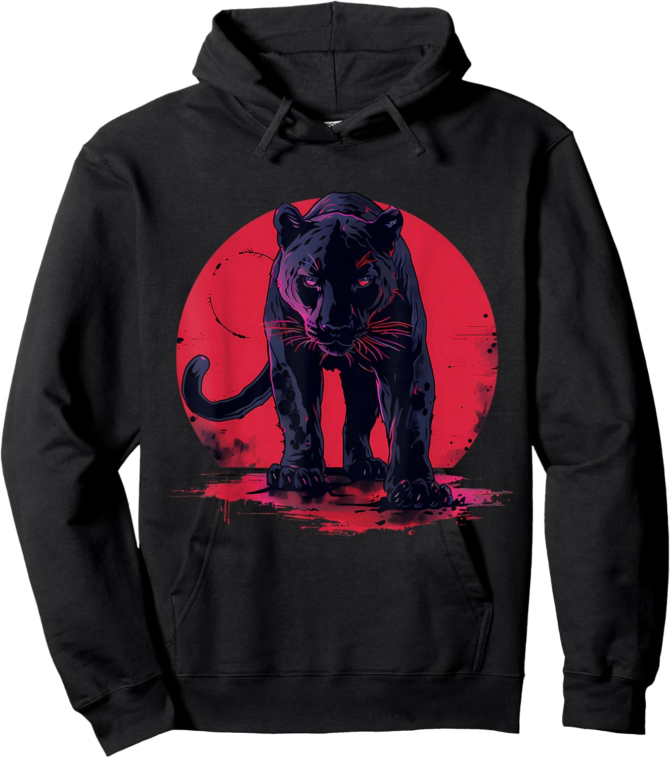 Panther Animal Art Splash Wildlife Motif Panther Lover Hoodie - Hoodie | Black