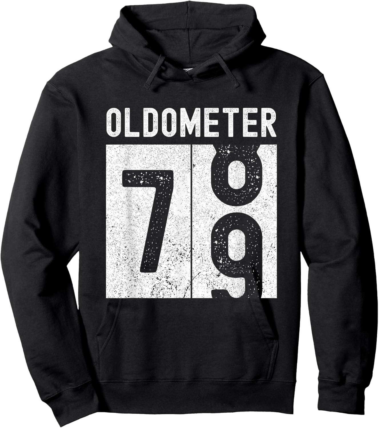 Oldometer 79th Birthday Funny Retro Turning 79 Years Old Men Hoodie - Hoodie | Black