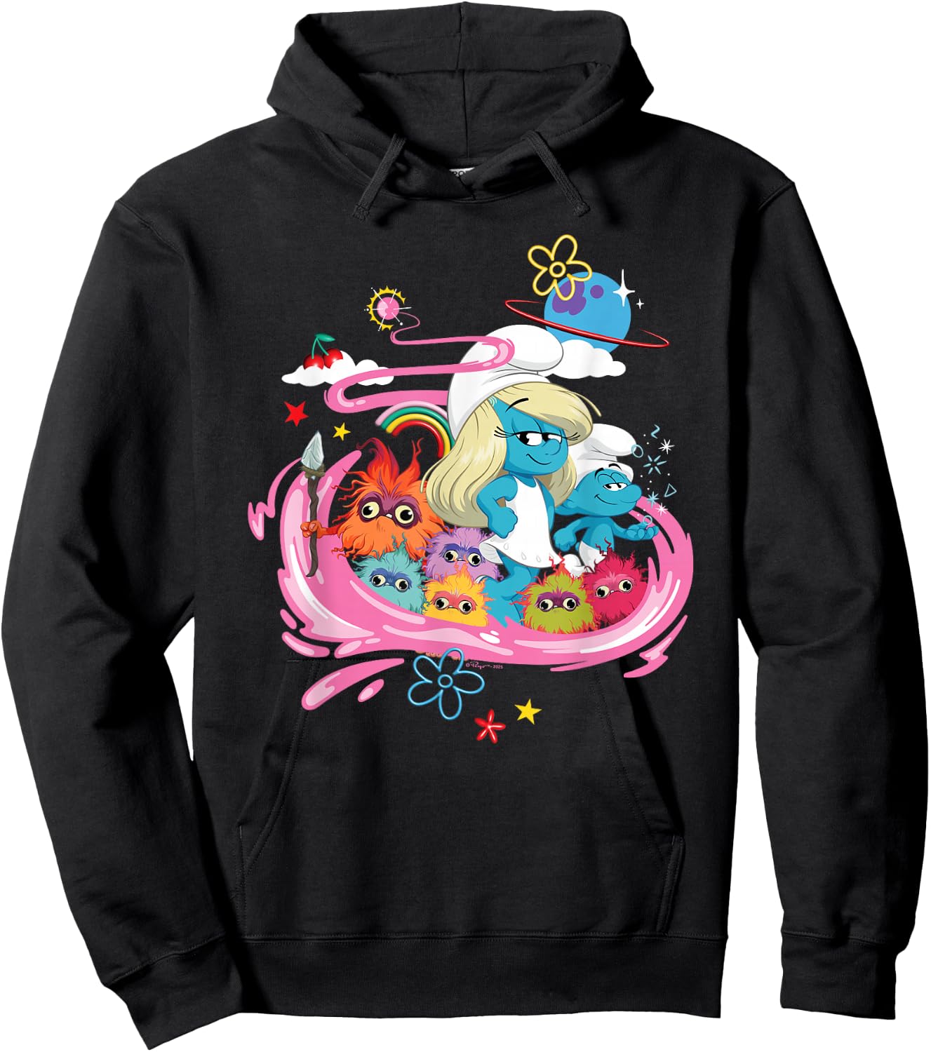 The Smurfs Movie Smurfette, No Name and Mama Poot Hoodie - Hoodie | Black