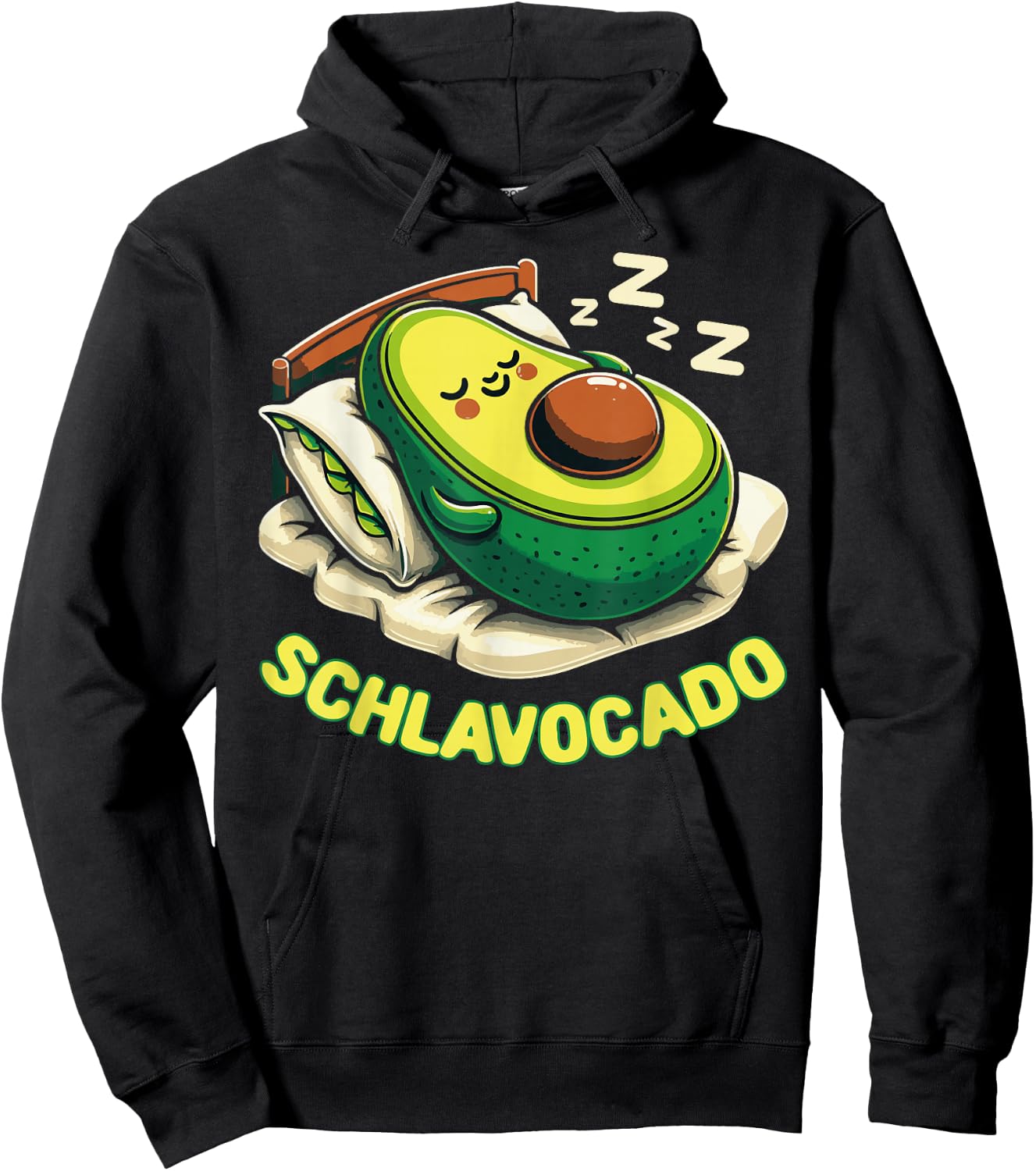 Schlavocado Pyjama Nachthemd Schlafanzug Schlaf Avocado Hoodie - Hoodie | Black
