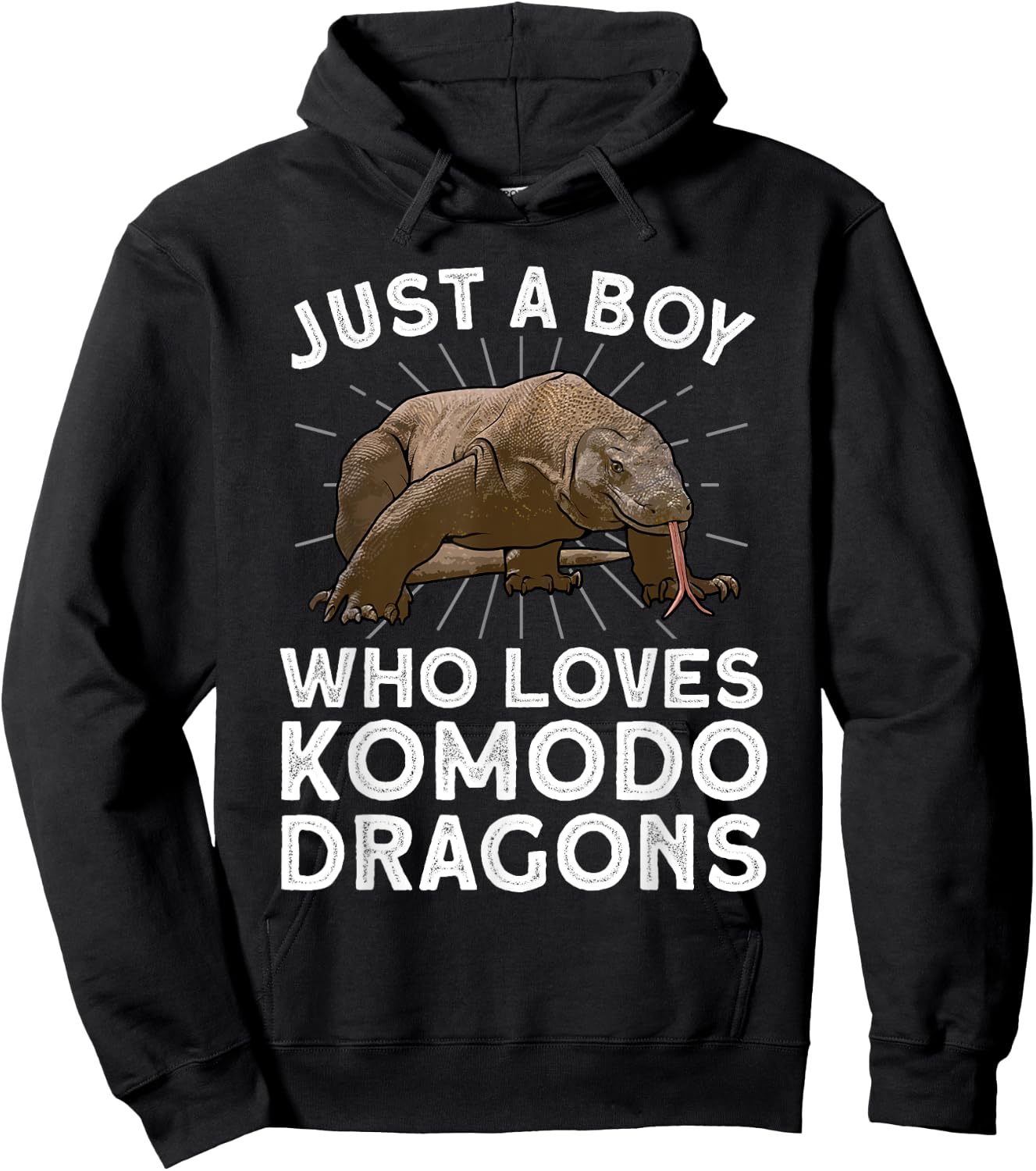 Funny Komodo Dragon Design For Boys Men Dragon Lizard Lovers Hoodie - Hoodie | Black