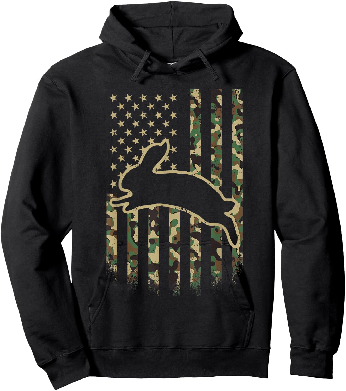 American Flag Camo Camouflage Bunny Rabbit Easter Patriotic Hoodie - Hoodie | Black