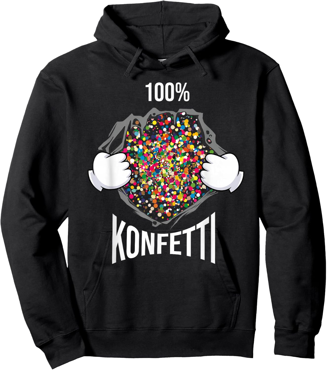 Confetti 100% Carnival Party Costume , black Hoodie - Hoodie | Black