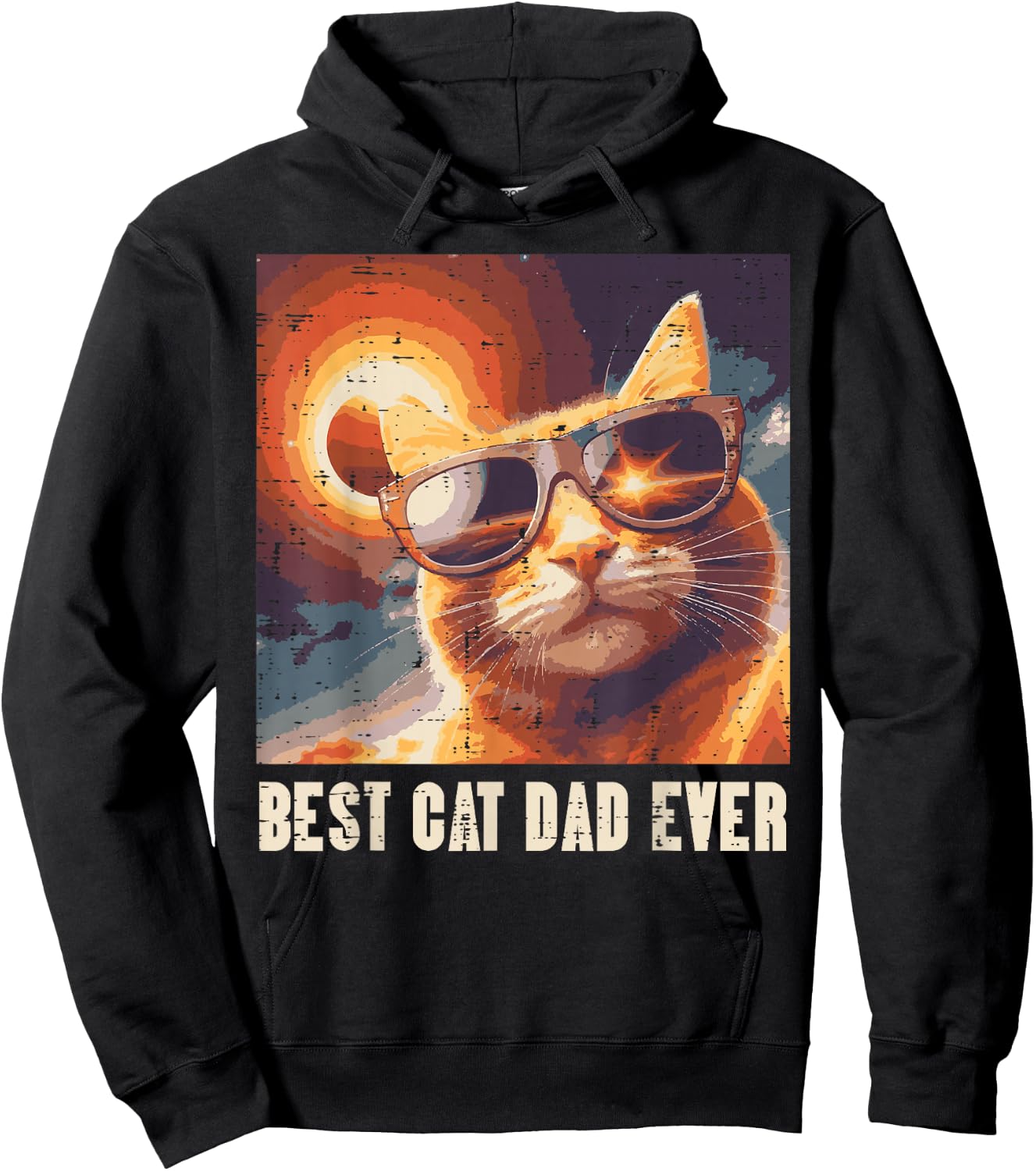 Fathers Day Best Cat Dad Ever Funny Fur Daddy Papa Kitty Pet Hoodie - Hoodie | Black