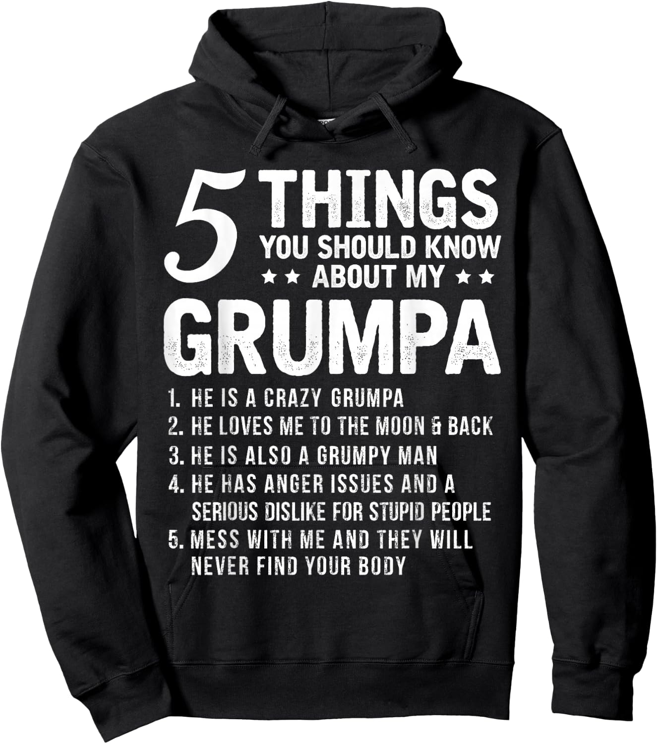 5 Things You Should Know About My Grumpa Funny Grandpa Hoodie - Hoodie | Black