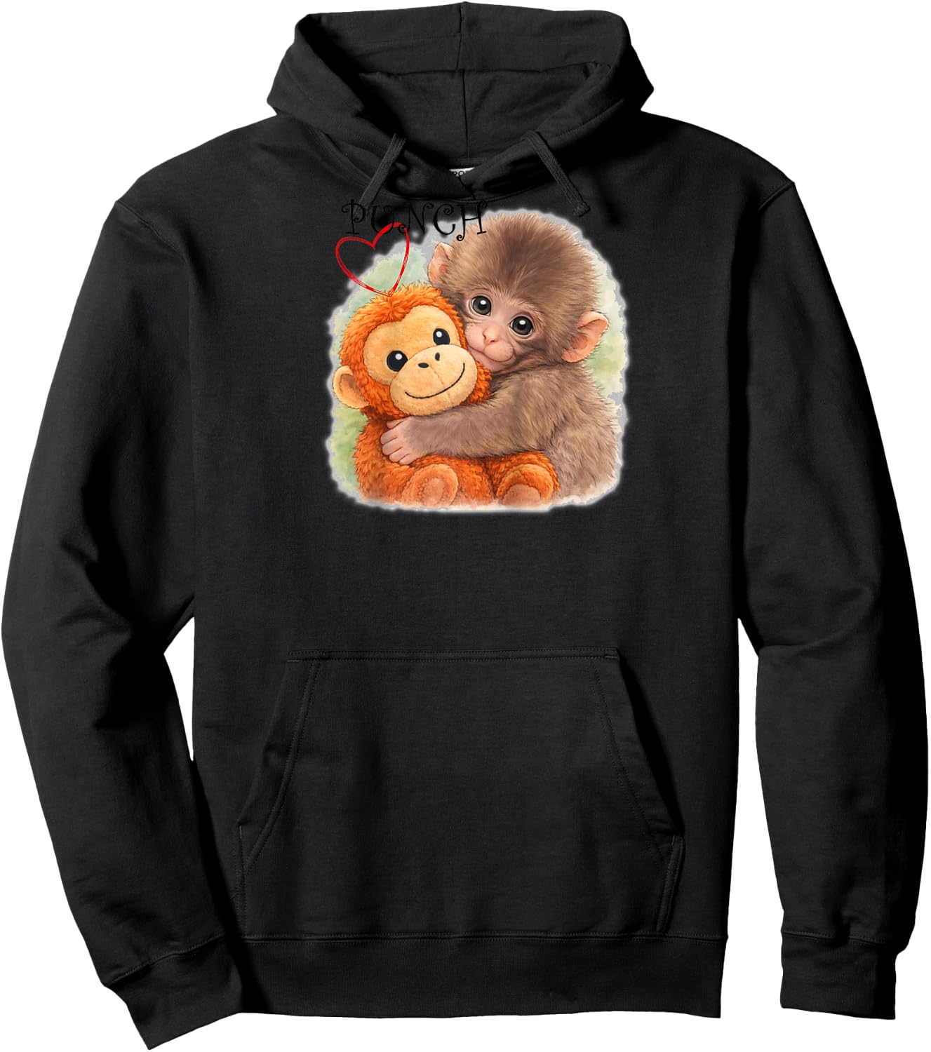 Punch Monkey Raglan Baseball Hoodie - Hoodie | Black