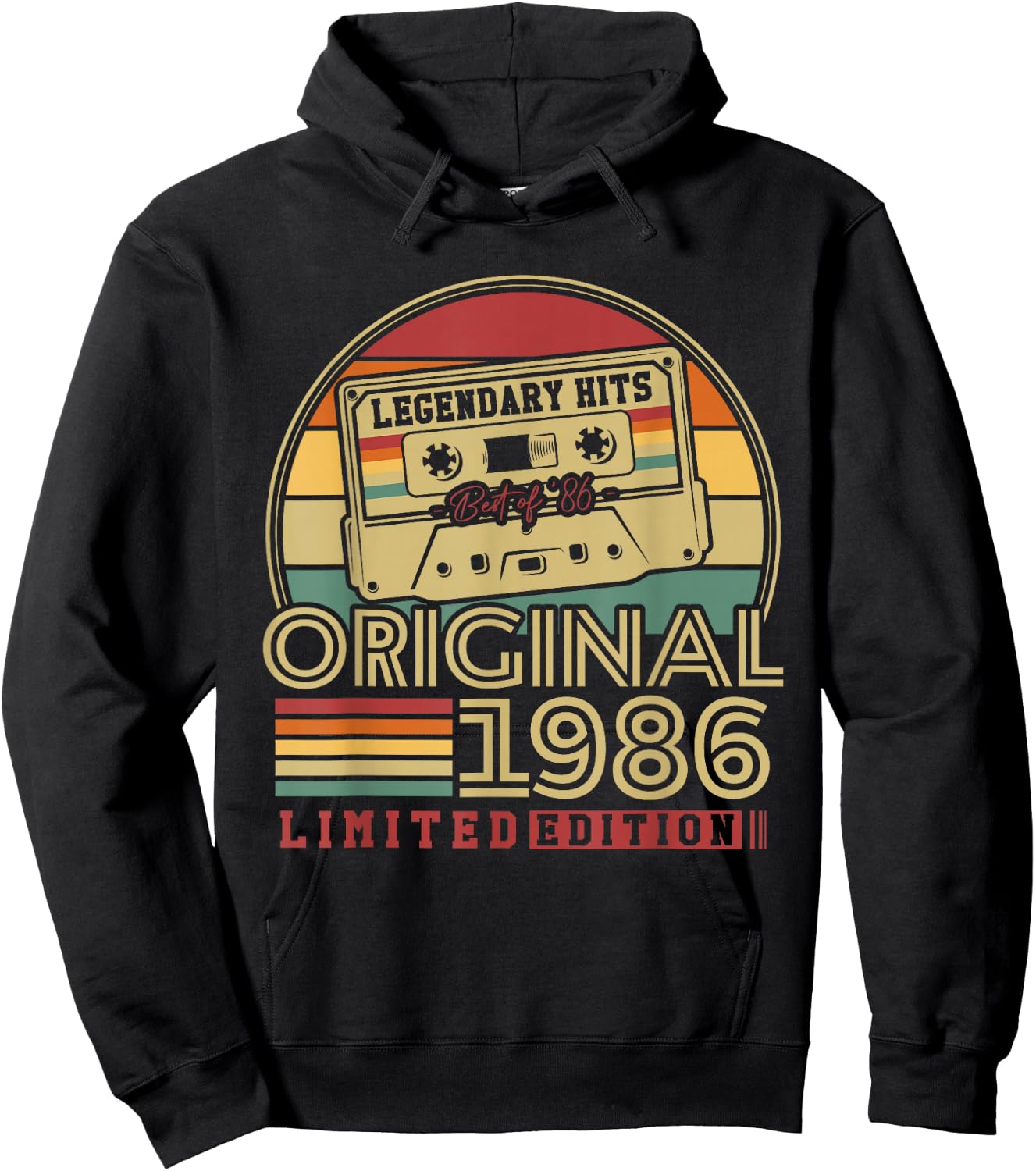 Original 1986 40th Birthday Vintage Gift Man Woman Hoodie - Hoodie | Black