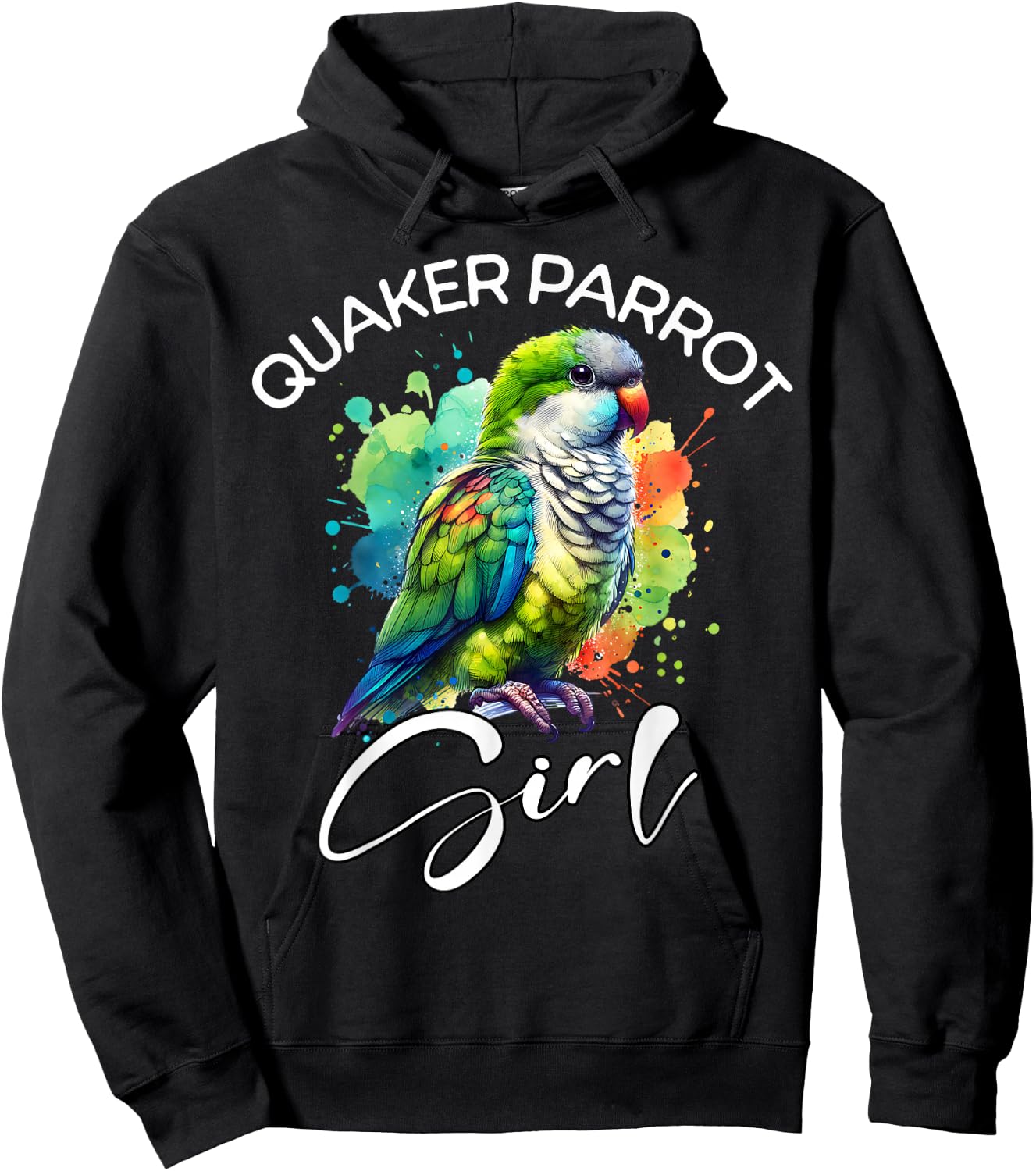 Quaker Parrot Girl Quaker Parrot Hoodie - Hoodie | Black