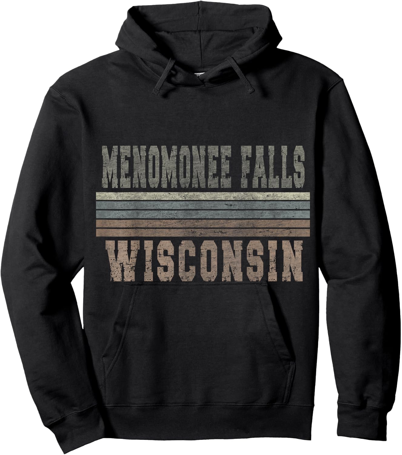 Retro Menomonee Falls Wisconsin Hoodie - Hoodie | Black