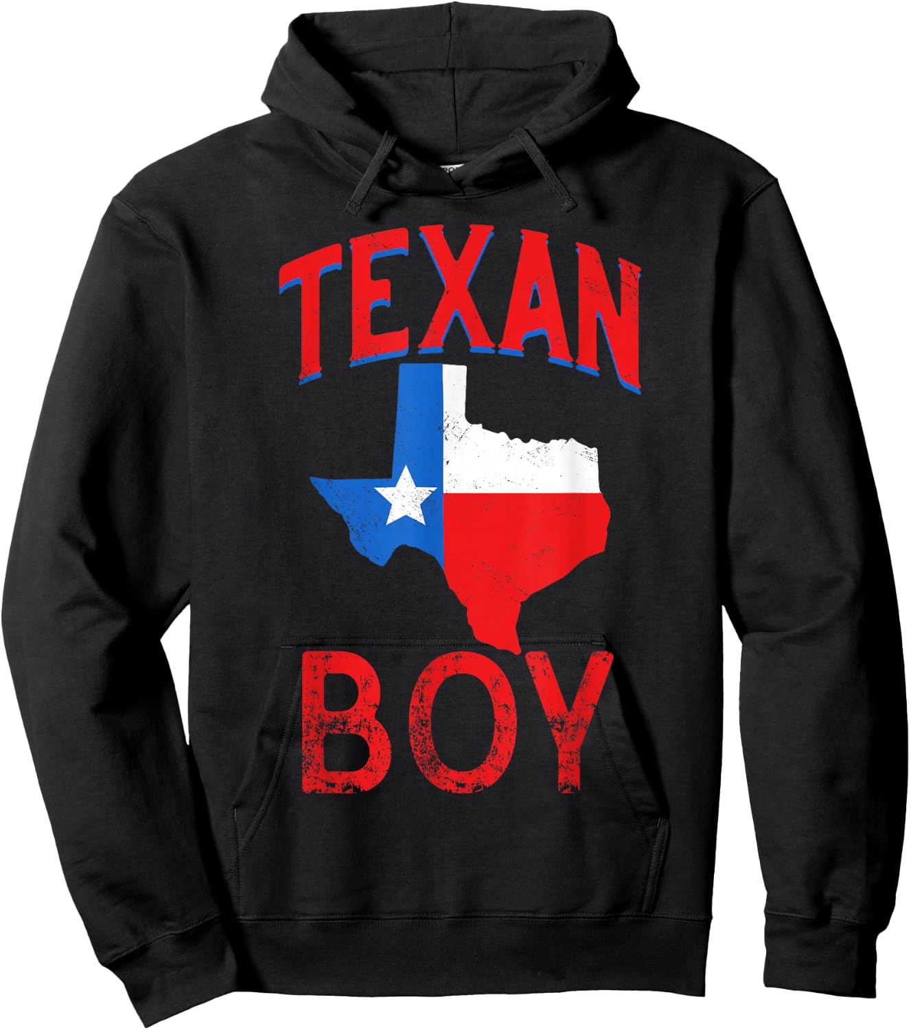 Texan Boy Proud Vintage Texas Flag Hoodie - Hoodie | Black