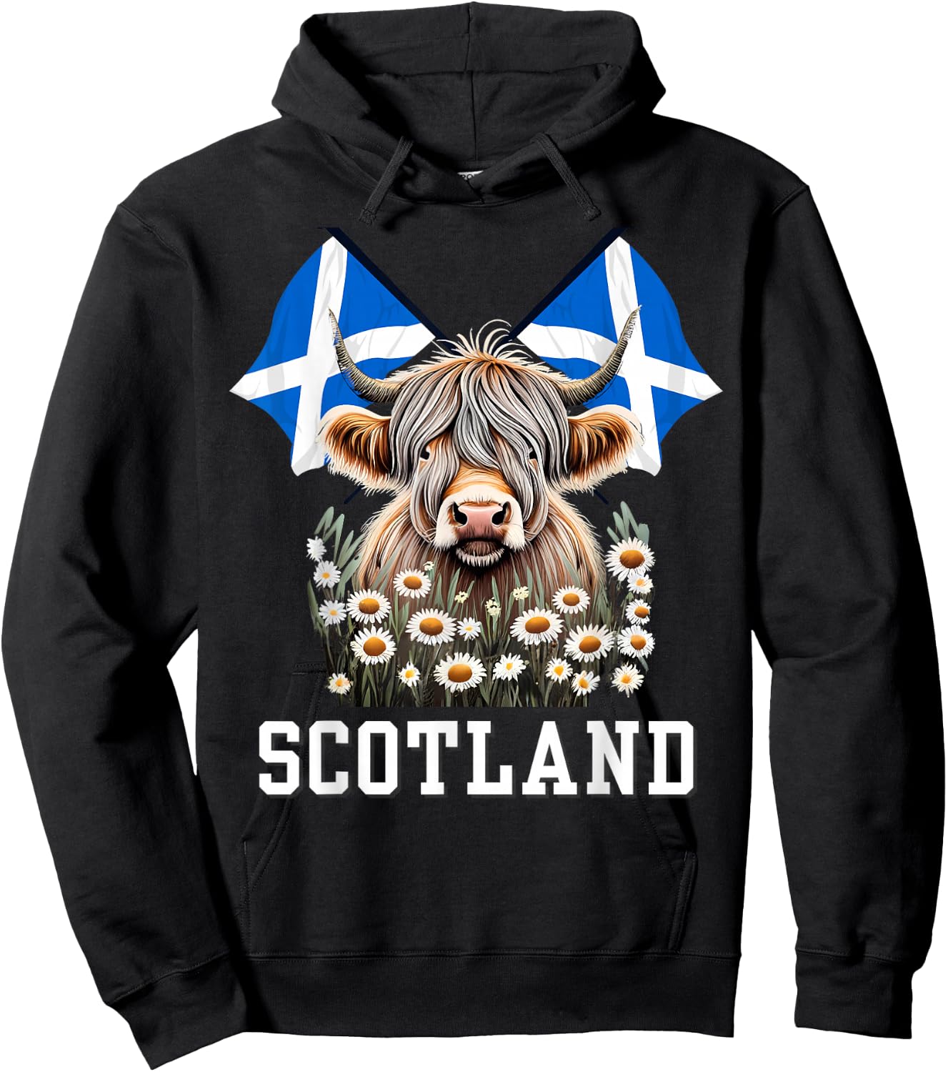 Scotland Scottish Highland Cow Scottish Ancestry Vacation Hoodie - Hoodie | Black