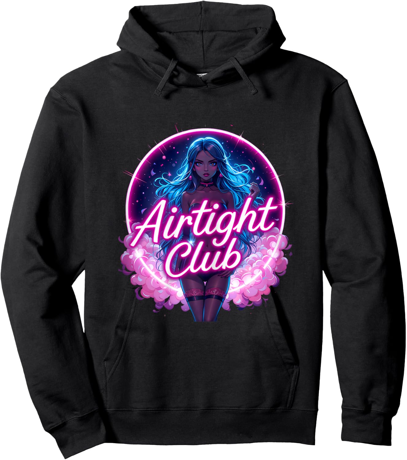 Airtight Club Swinger Lifestyle Naughty Adult Humor Graphic Hoodie - Hoodie | Black