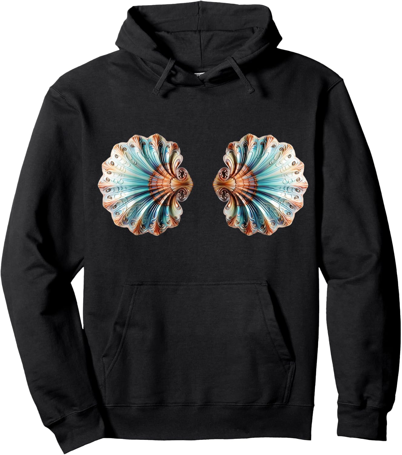 Mermaid, sea shell, bikini, bra, costume, Halloween, party Hoodie - Hoodie | Black