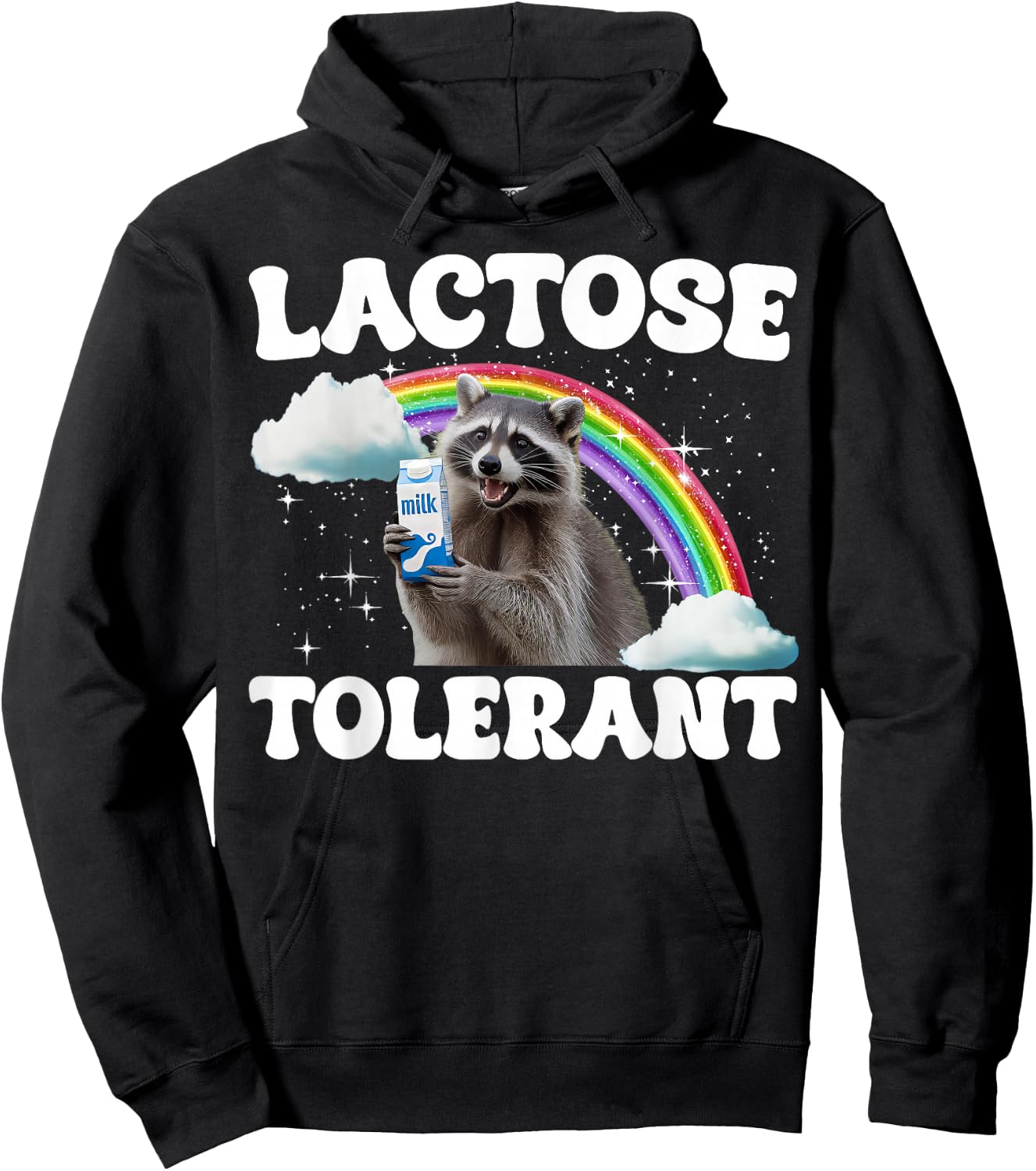Lactose Tolerant Raton Laveur Intolérant Au Lactose Hoodie - Hoodie | Black