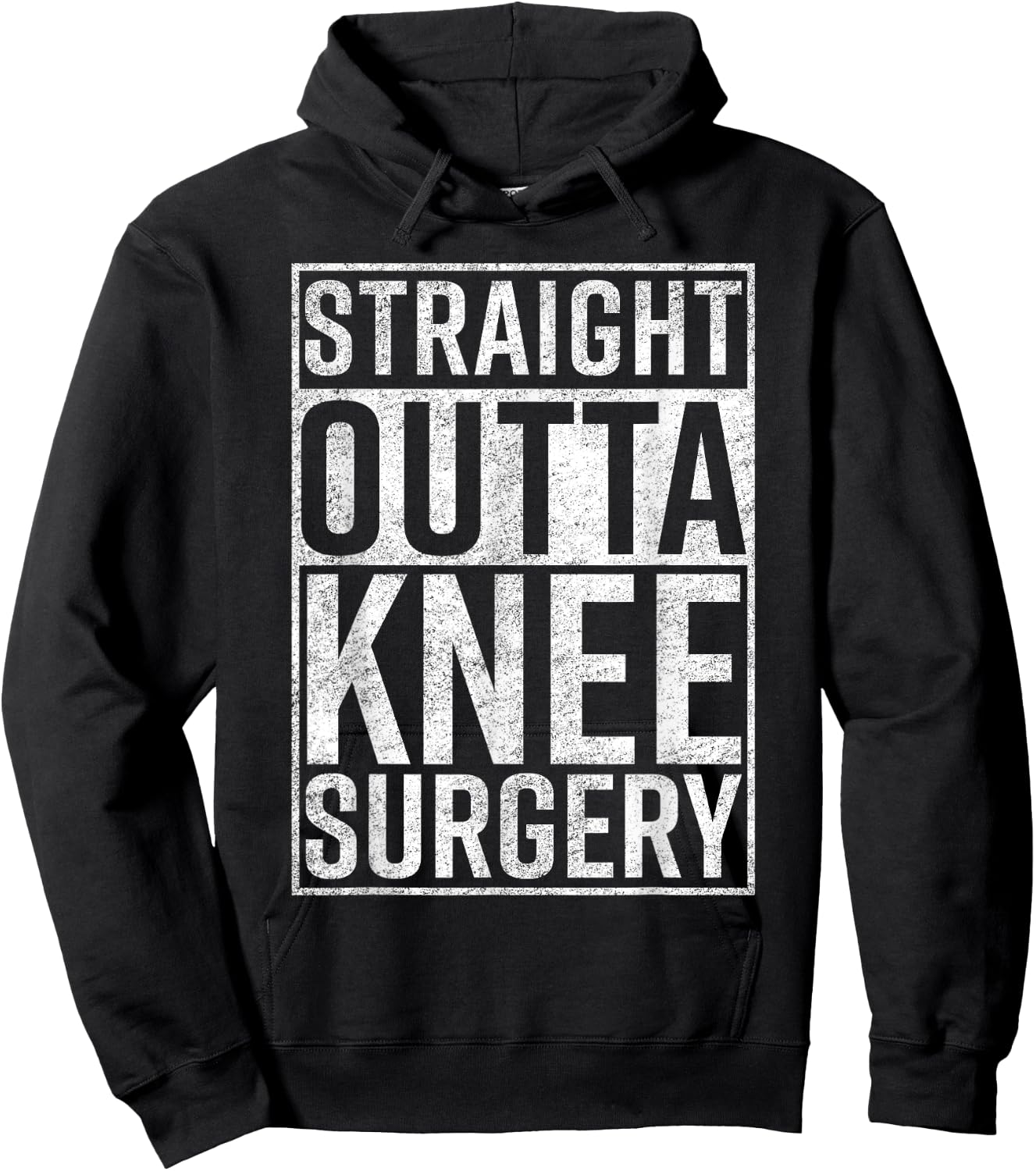 Straight Outta Knee Surgery Funny Get Well Gag Gift Hoodie - Hoodie | Black