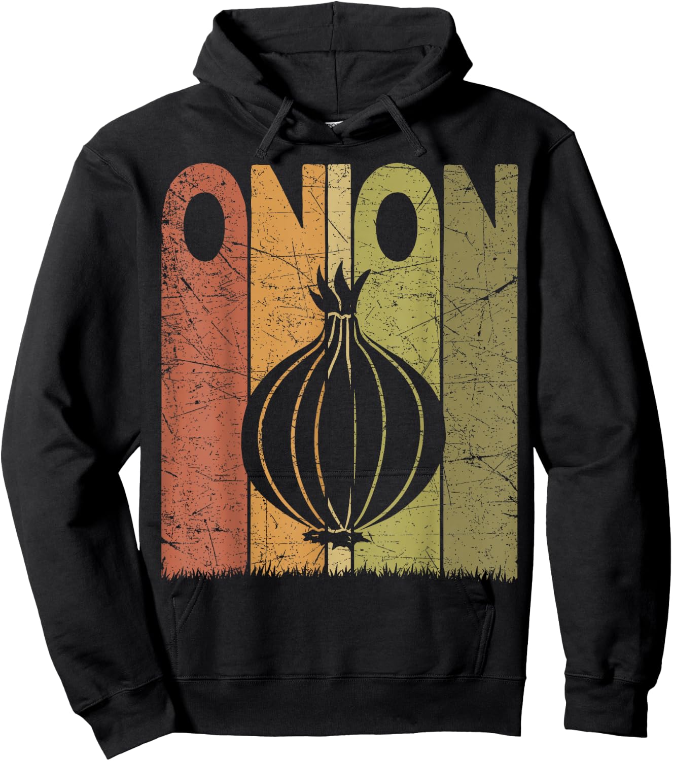 Onion Vintage Onion Farmer Retro Vegetables Farmer Hoodie - Hoodie | Black