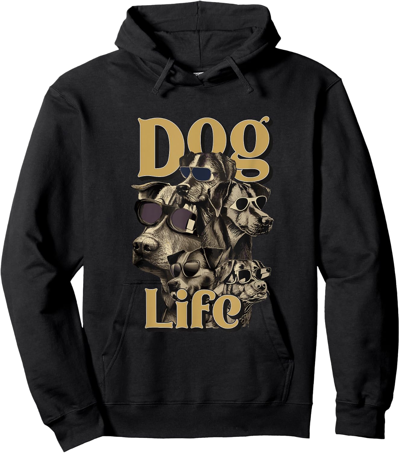 Dog Life - Funny Dog Gangster Design Men Women Hoodie - Hoodie | Black