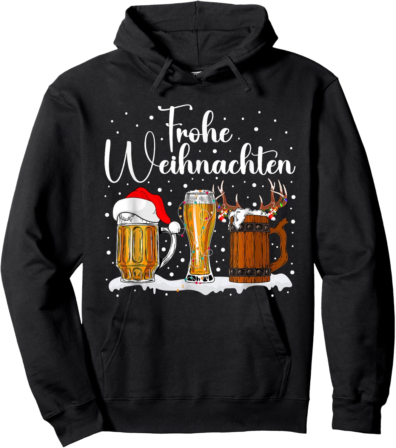 Christmas Outfit Men's Christmas Beer Gifts Men's , black Hoodie - Hoodie | Black