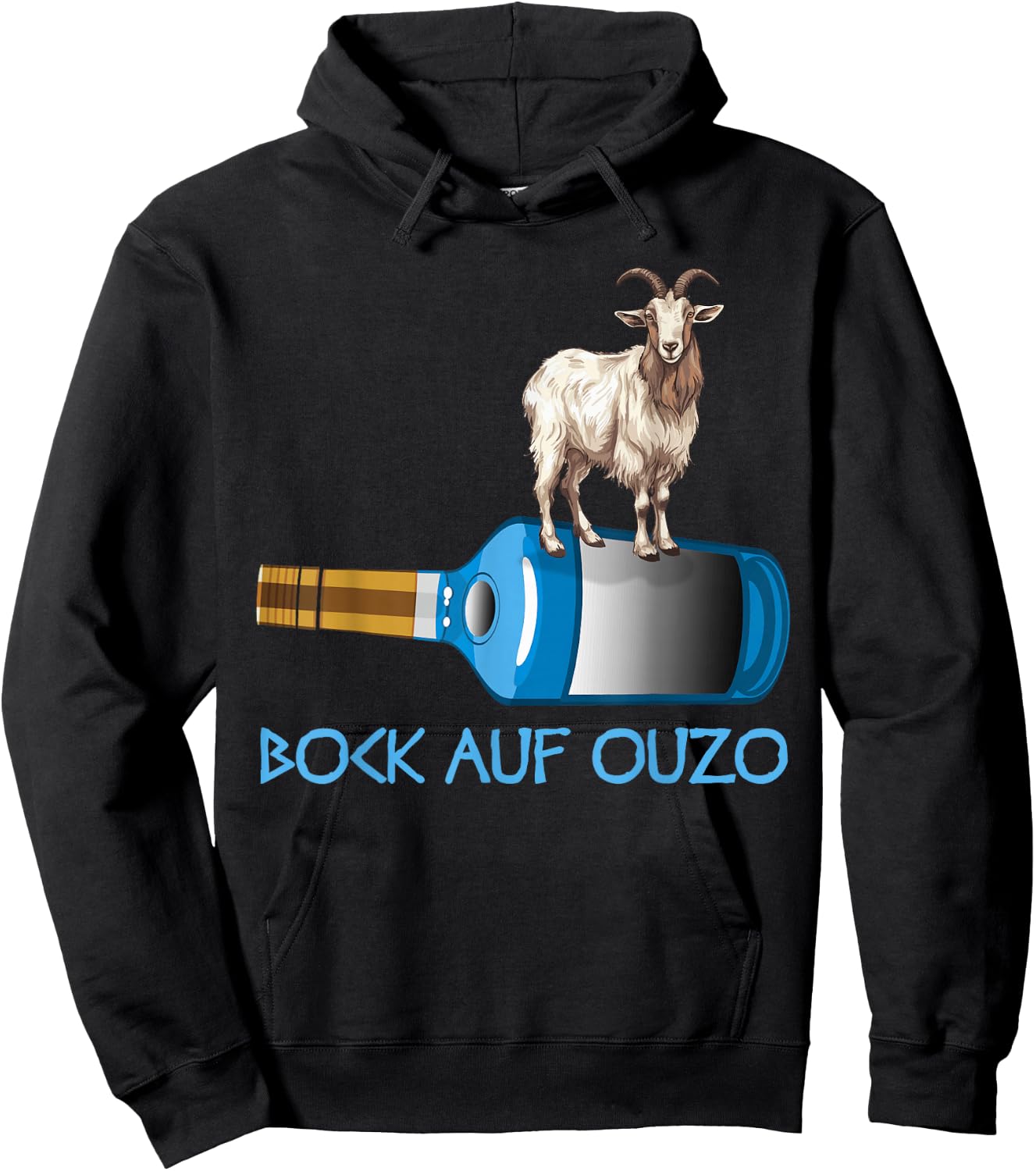with German Text Alcohol Greece, black Hoodie - Hoodie | Black